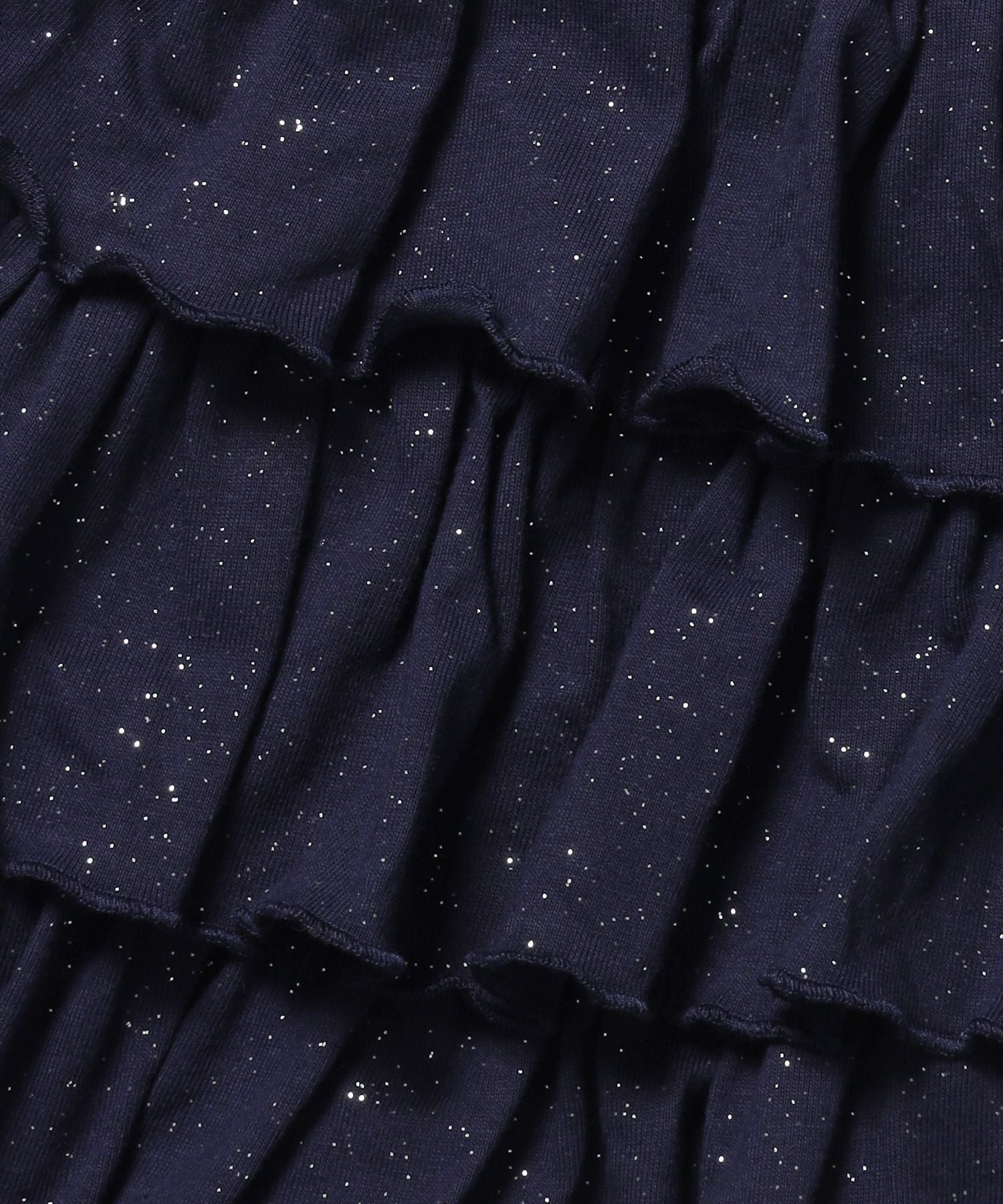 ※WEB限定 / レディースグリッターフリルミニスカート / sqnz glitter tiered skirt ダークネイビー
