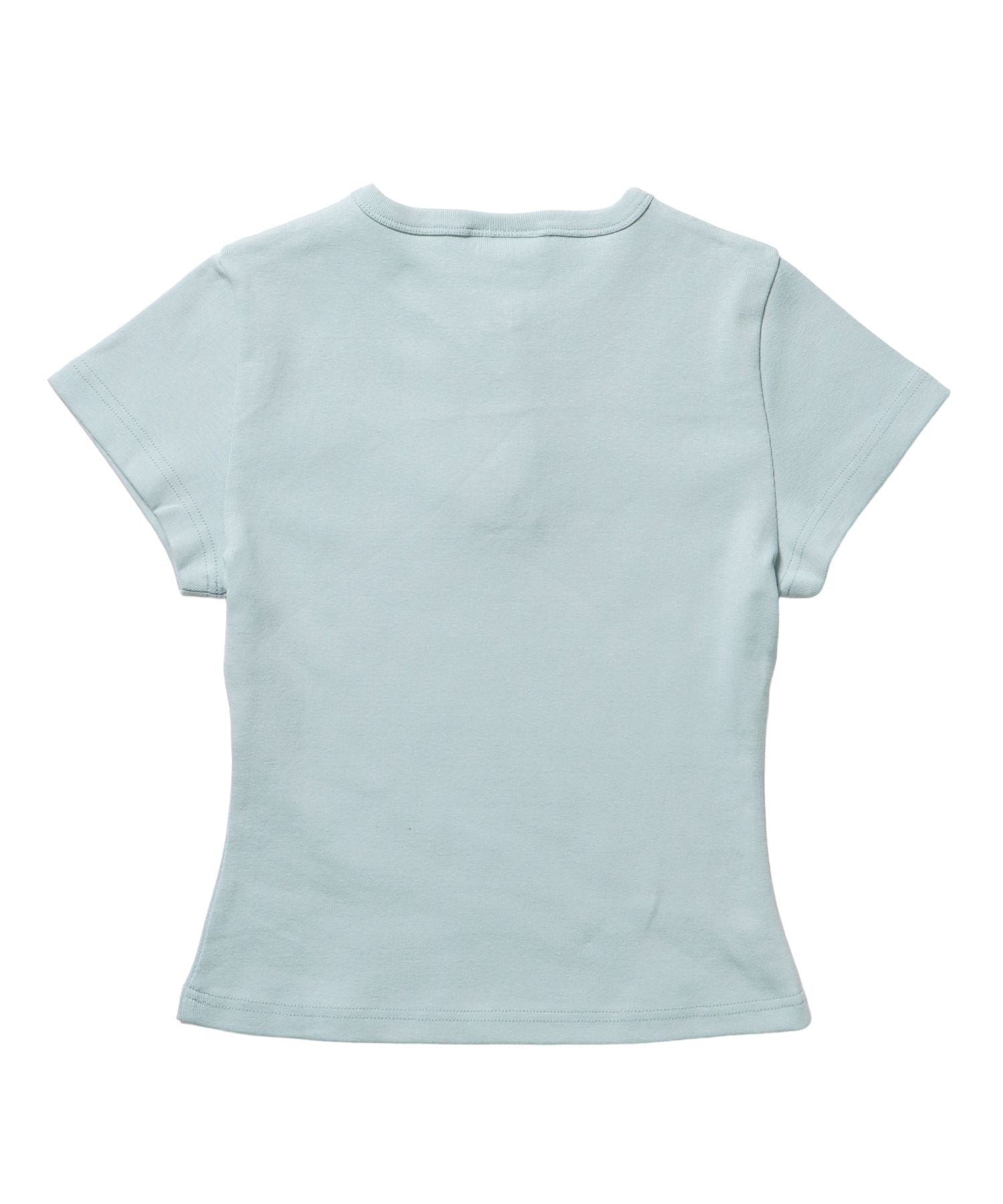sqnz union Jack henley tee / レディース Tシャツ 半袖 ヘンリーネック スタッズ ユニオンジャックライトブルー
