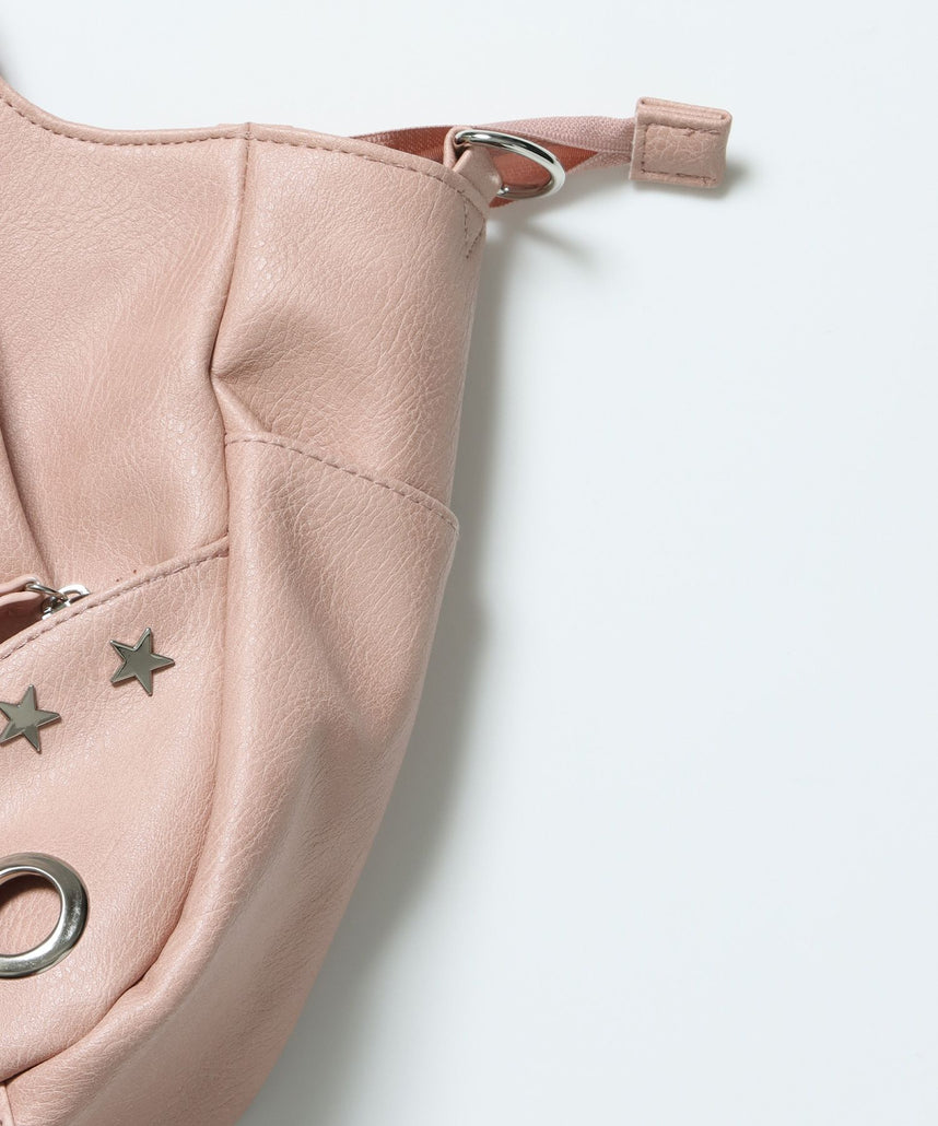 ※WEB限定 / スタースタッズ&ハトメハンドバッグ / sqnz star eyelet bag ピンク