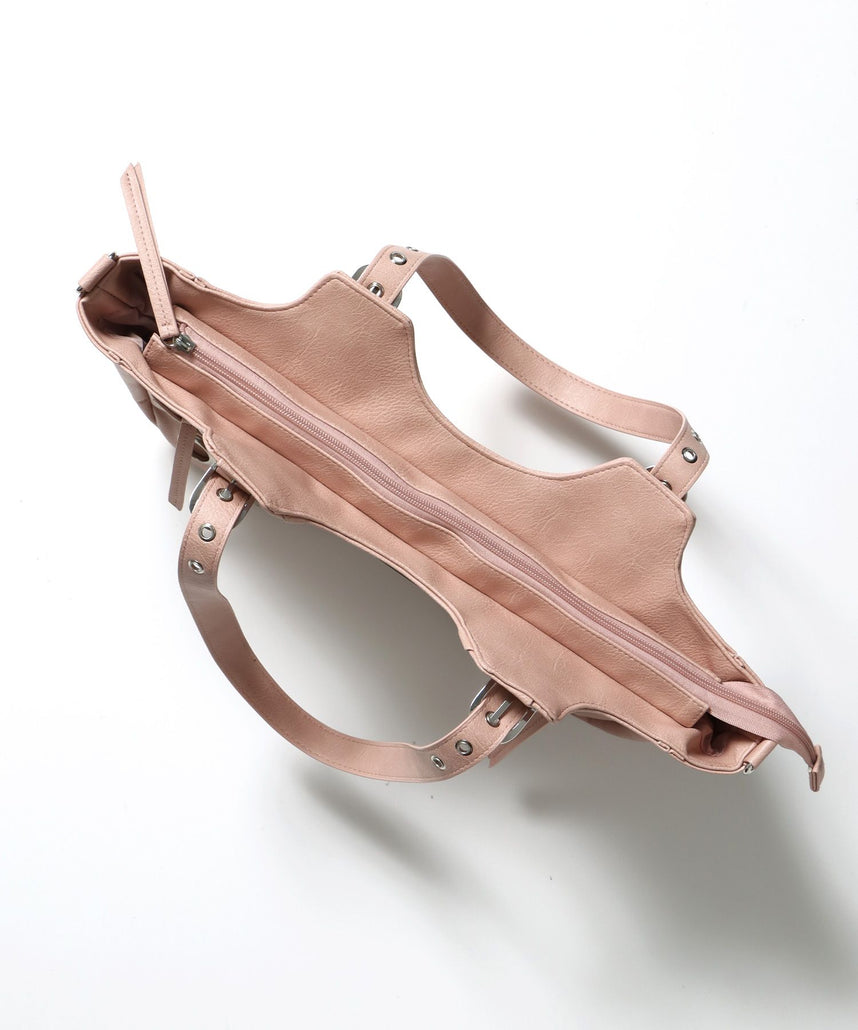 sqnz star eylet bag / フェイクレザー フェイクスウェード バック アジャスター ハンドバック ハトメ