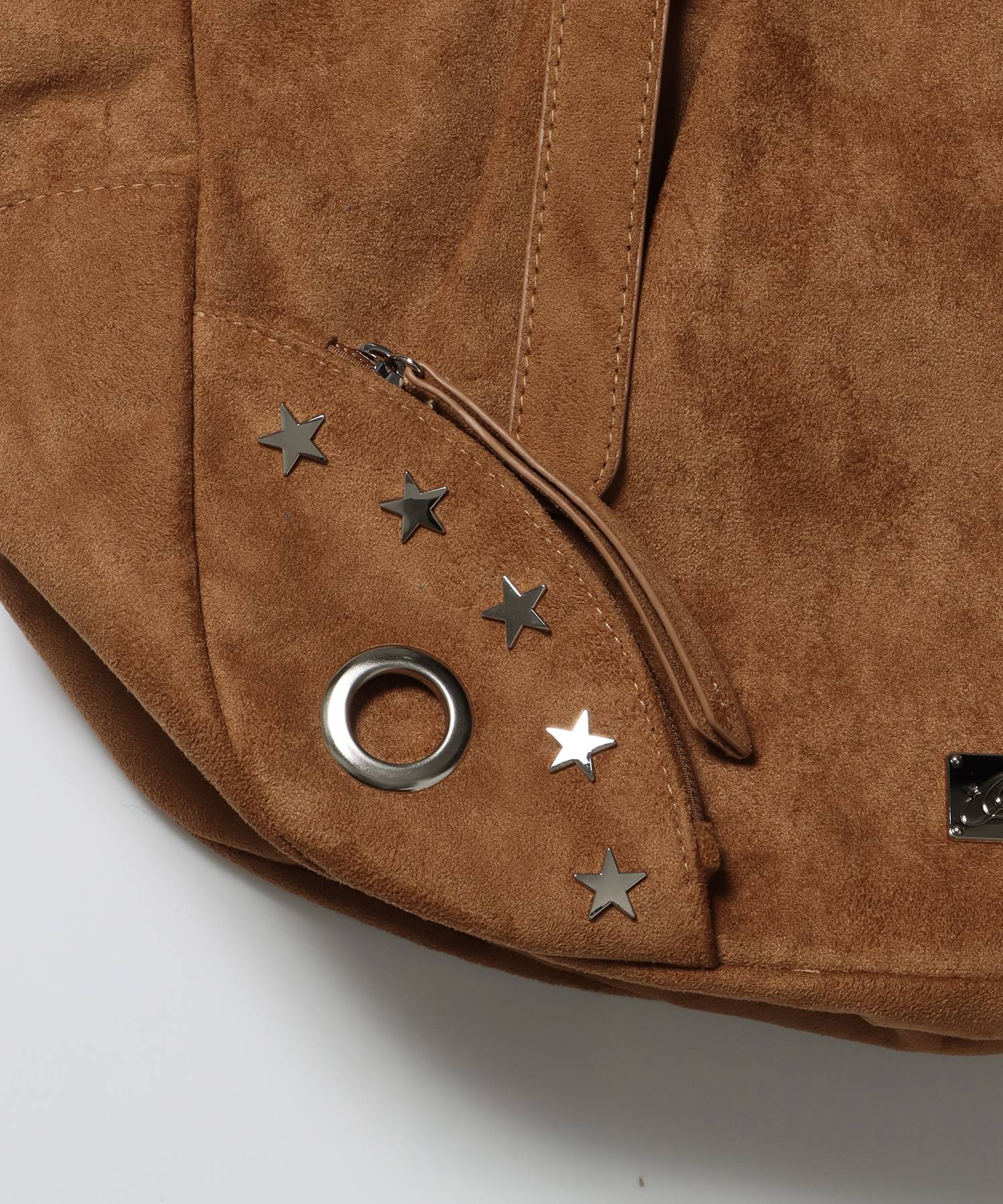 sqnz star eylet bag / フェイクレザー フェイクスウェード バック アジャスター ハンドバック ハトメ