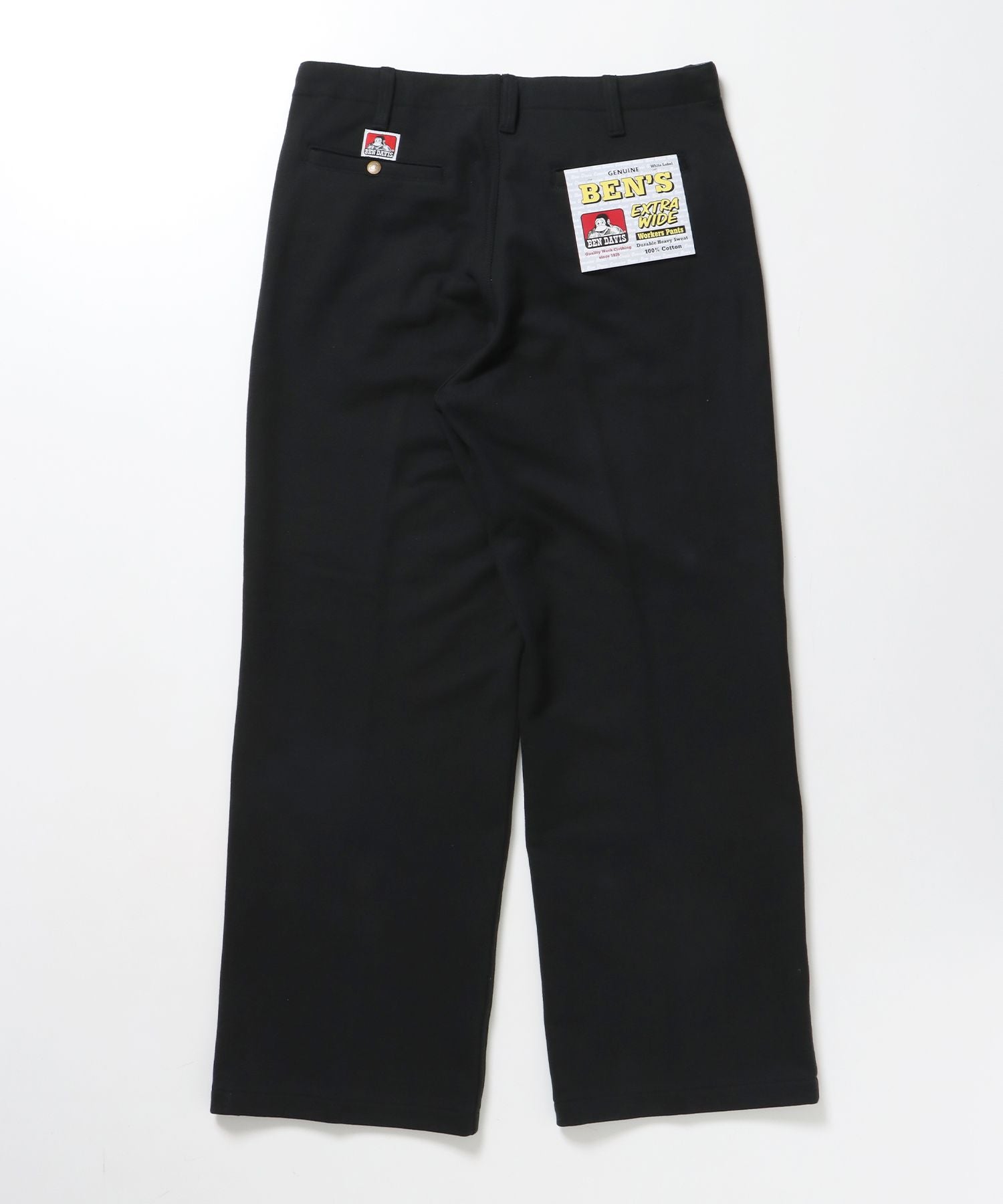 【BEN DAVIS(ベンデイビス)】90TH H.SWEAT EXTRA WIDE PANTS / エクストラワイド スウェット パンツ ヘビーウエイト 裏毛 ドローストリング ≪セットアップ対応≫ ブラック