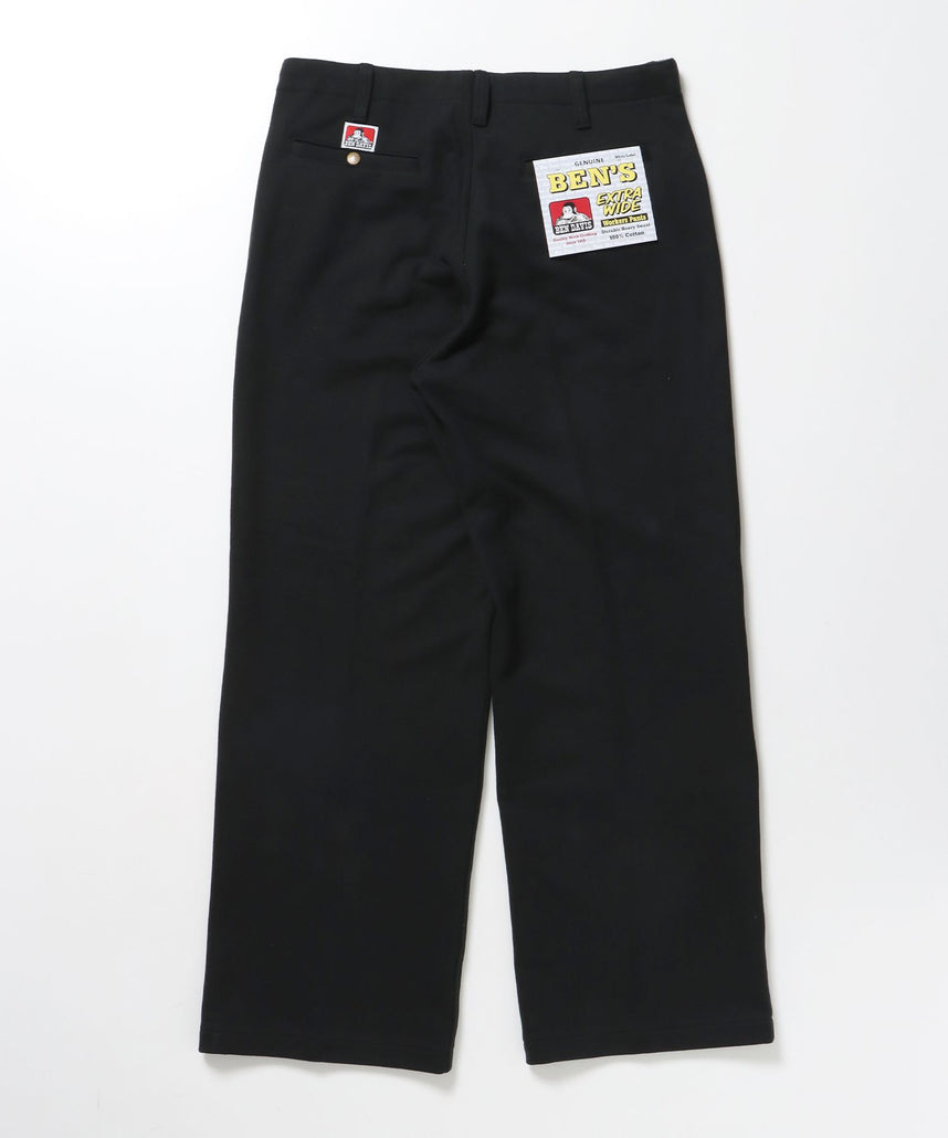 【BEN DAVIS(ベンデイビス)】90TH H.SWEAT EXTRA WIDE PANTS / エクストラワイド スウェット パンツ ヘビーウエイト 裏毛 ドローストリング ≪セットアップ対応≫ ブラック