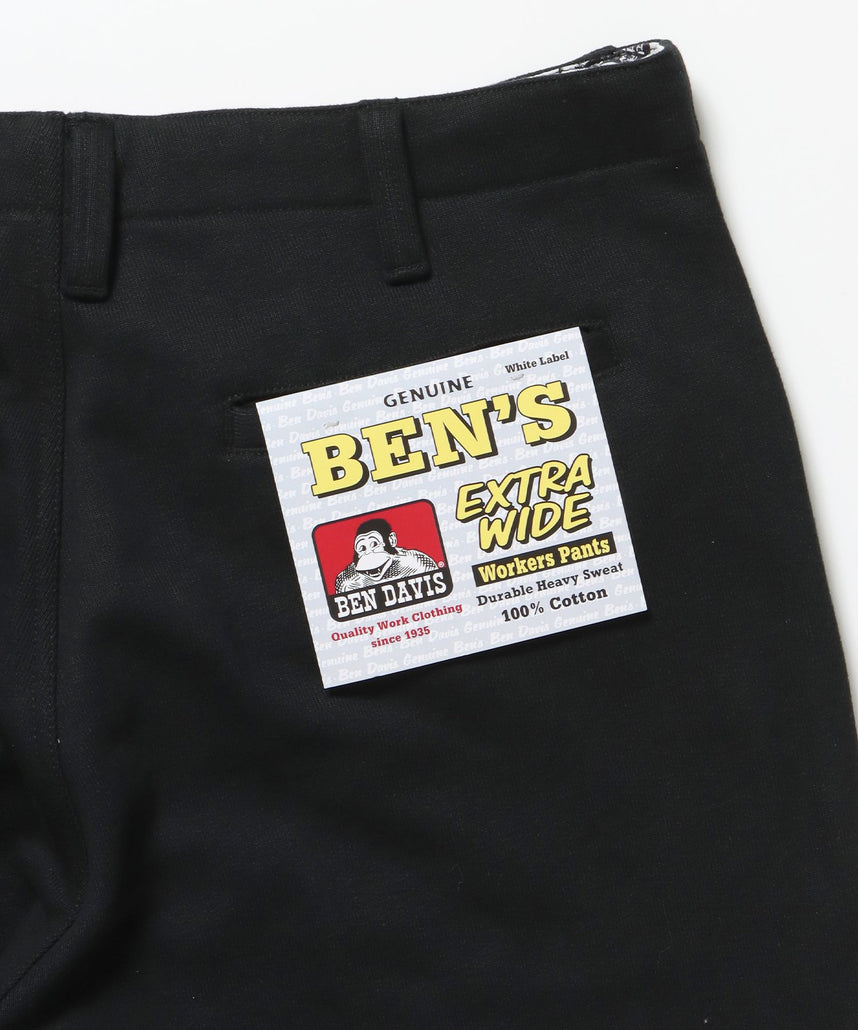 90TH H.SWEAT EXTRA WIDE PANTS / エクストラワイド スウェット パンツ ヘビーウエイト 裏毛 ドローストリング ≪セットアップ対応≫ ブラック