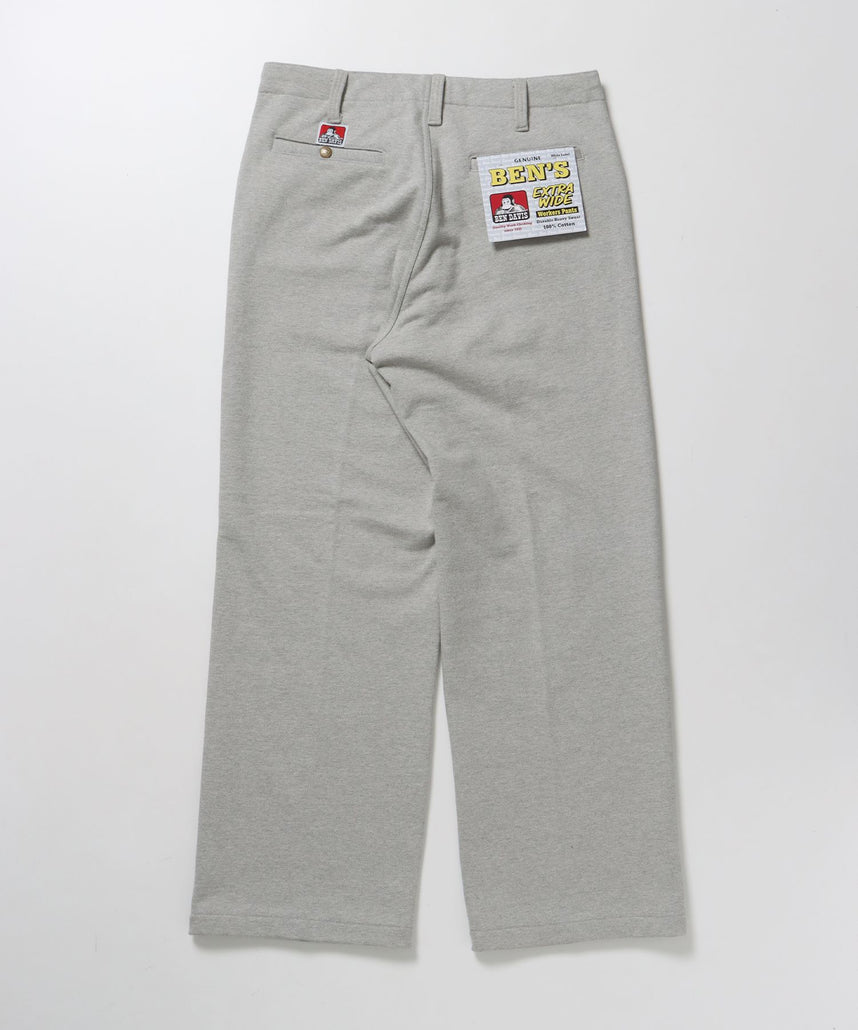 【BEN DAVIS(ベンデイビス)】90TH H.SWEAT EXTRA WIDE PANTS / エクストラワイド スウェット パンツ ヘビーウエイト 裏毛 ドローストリング ≪セットアップ対応≫ グレー