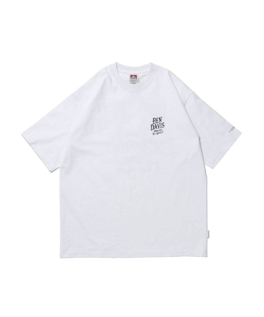 【BEN DAVIS(ベンデイビス)】CLASSIC LOGO TEE NV / オーバーサイズ ヘビーウェイト 半袖 クルーネック プリント ワンポイント ホワイト