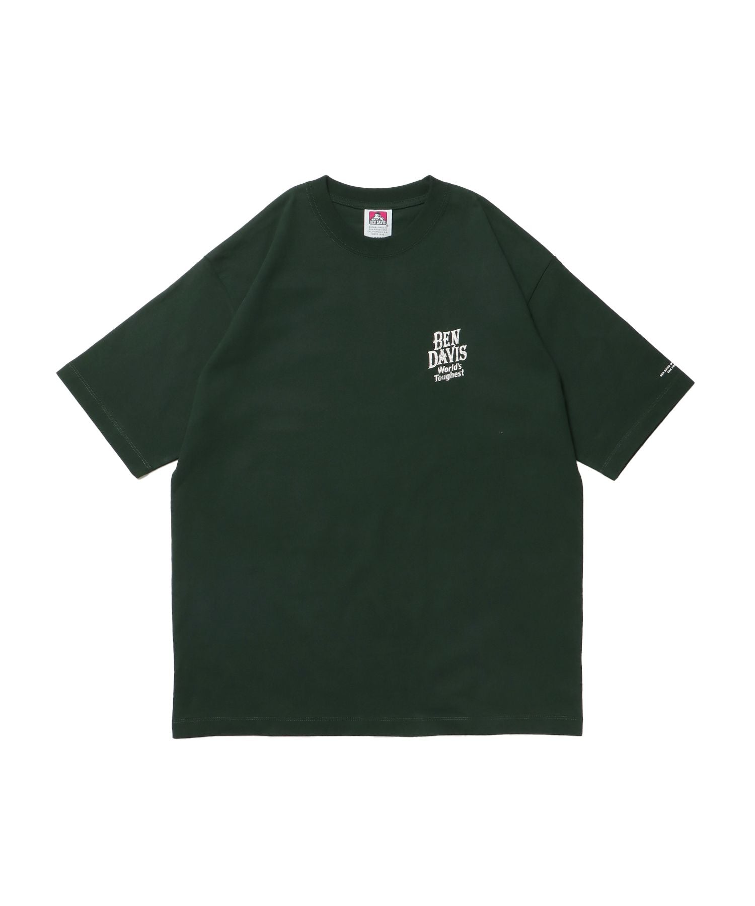 【BEN DAVIS(ベンデイビス)】CLASSIC LOGO TEE NV / オーバーサイズ ヘビーウェイト 半袖 クルーネック プリント ワンポイント ダークグリーン