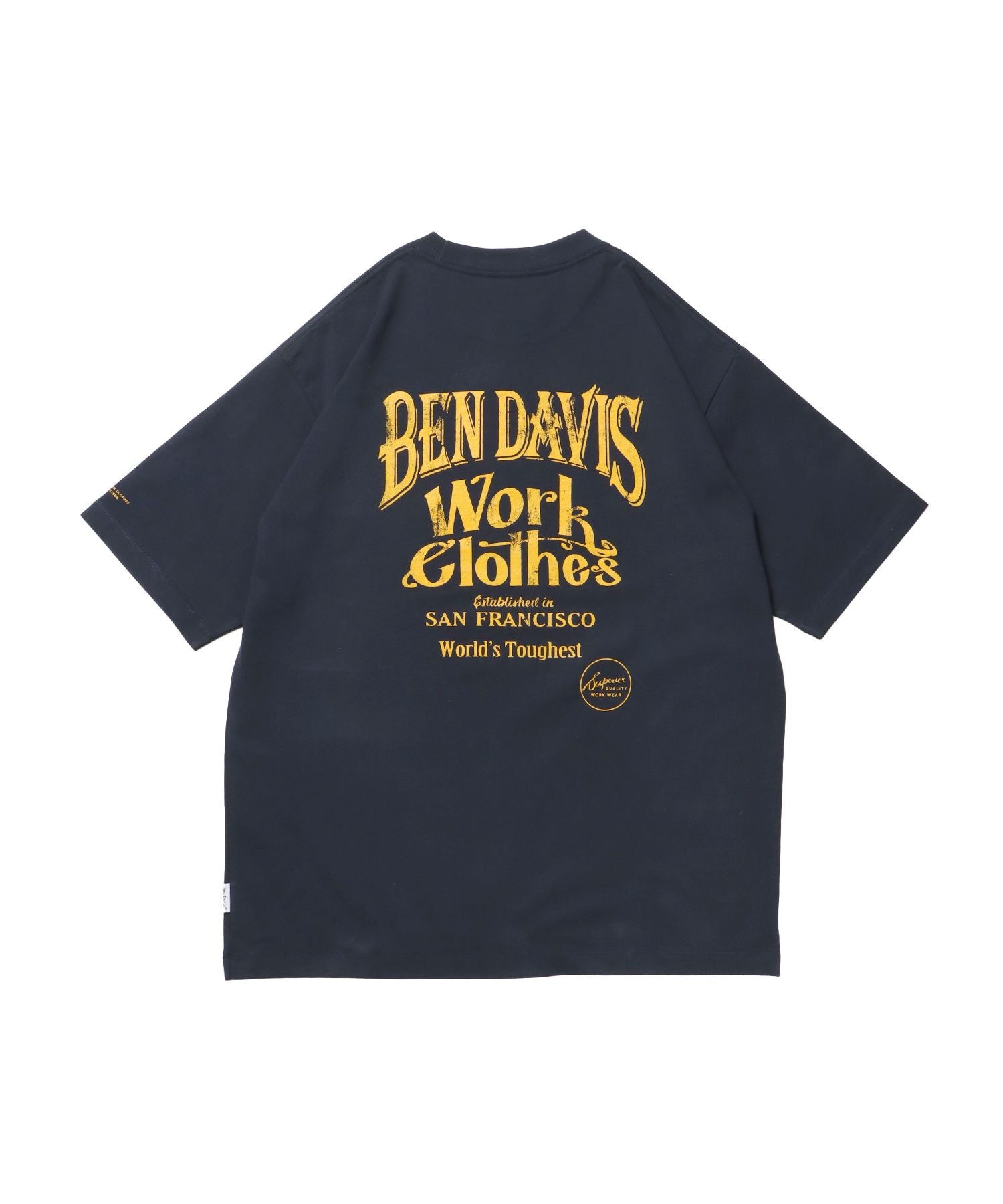 【BEN DAVIS(ベンデイビス)】CLASSIC LOGO TEE NV / オーバーサイズ ヘビーウェイト 半袖 クルーネック プリント ワンポイント ダークグリーン ネイビー