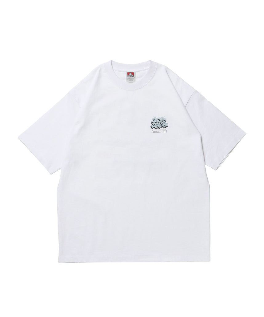 【BEN DAVIS(ベンデイビス)】OVERLAP TEE NV / オーバーサイズ 半袖 ワンポイント プリント クルーネック ホワイト