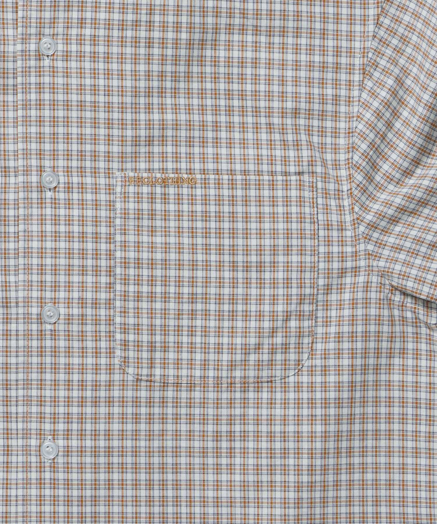 アソートワンポイントボックス長袖シャツ / シャツ レギュラーカラー 長袖 ワンポイント 刺繍 レイヤード ポケット オレンジ系その他