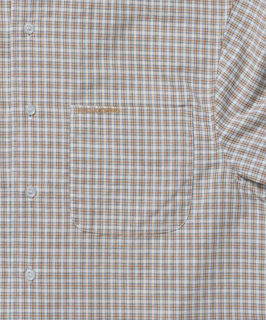 アソートワンポイントボックス長袖シャツ / シャツ レギュラーカラー 長袖 ワンポイント 刺繍 レイヤード ポケット オレンジ系その他