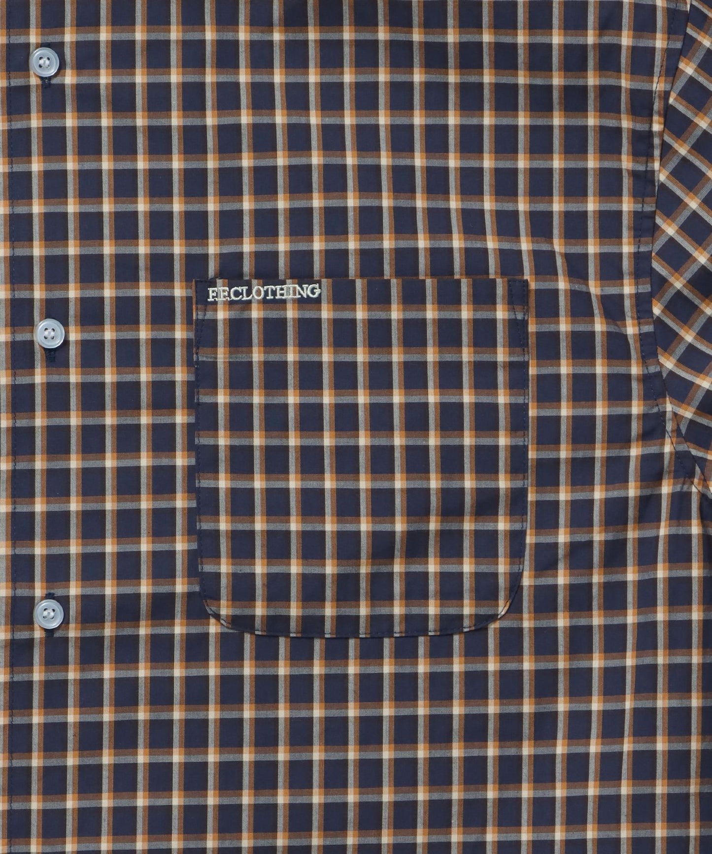 アソートワンポイントボックス長袖シャツ / シャツ レギュラーカラー 長袖 ワンポイント 刺繍 レイヤード ポケット オレンジ