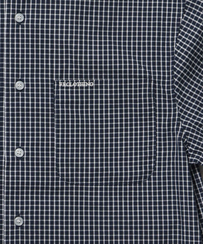 アソートワンポイントボックス長袖シャツ / シャツ レギュラーカラー 長袖 ワンポイント 刺繍 レイヤード ポケット ネイビー