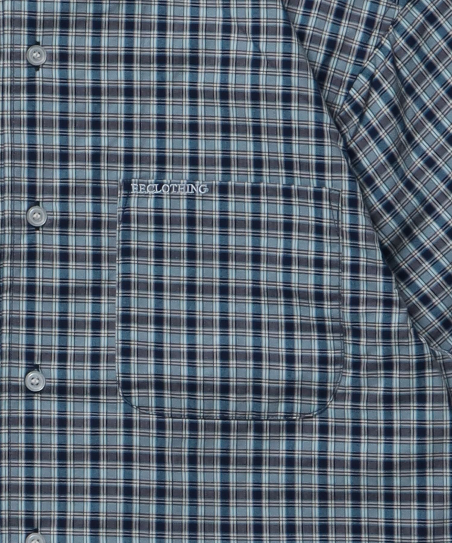 アソートワンポイントボックス長袖シャツ / シャツ レギュラーカラー 長袖 ワンポイント 刺繍 レイヤード ポケット ライトブルー