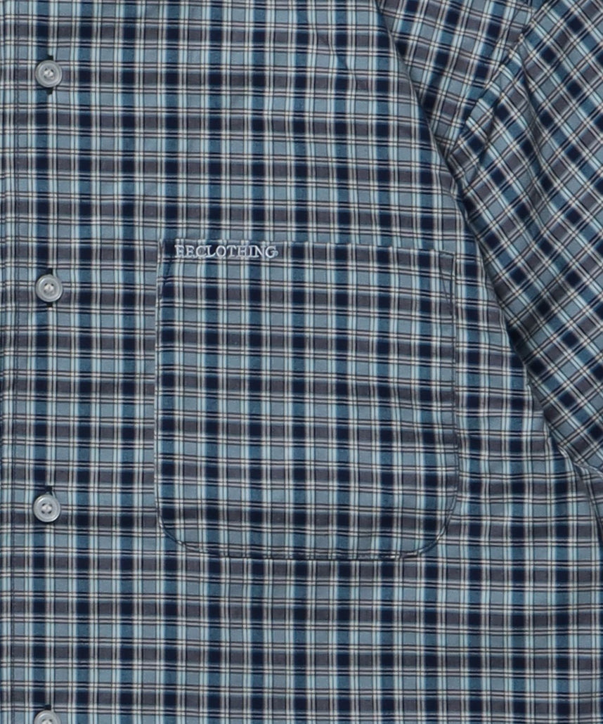 アソートワンポイントボックス長袖シャツ / シャツ レギュラーカラー 長袖 ワンポイント 刺繍 レイヤード ポケット ライトブルー