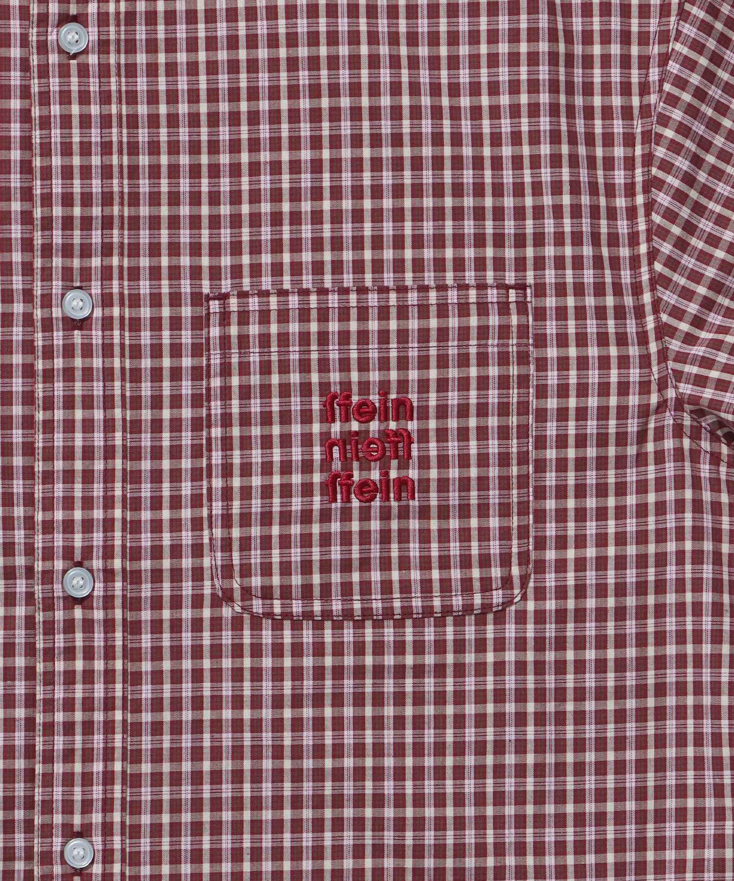 アソートワンポイントボックス長袖シャツ / シャツ レギュラーカラー 長袖 ワンポイント 刺繍 レイヤード ポケット レッド