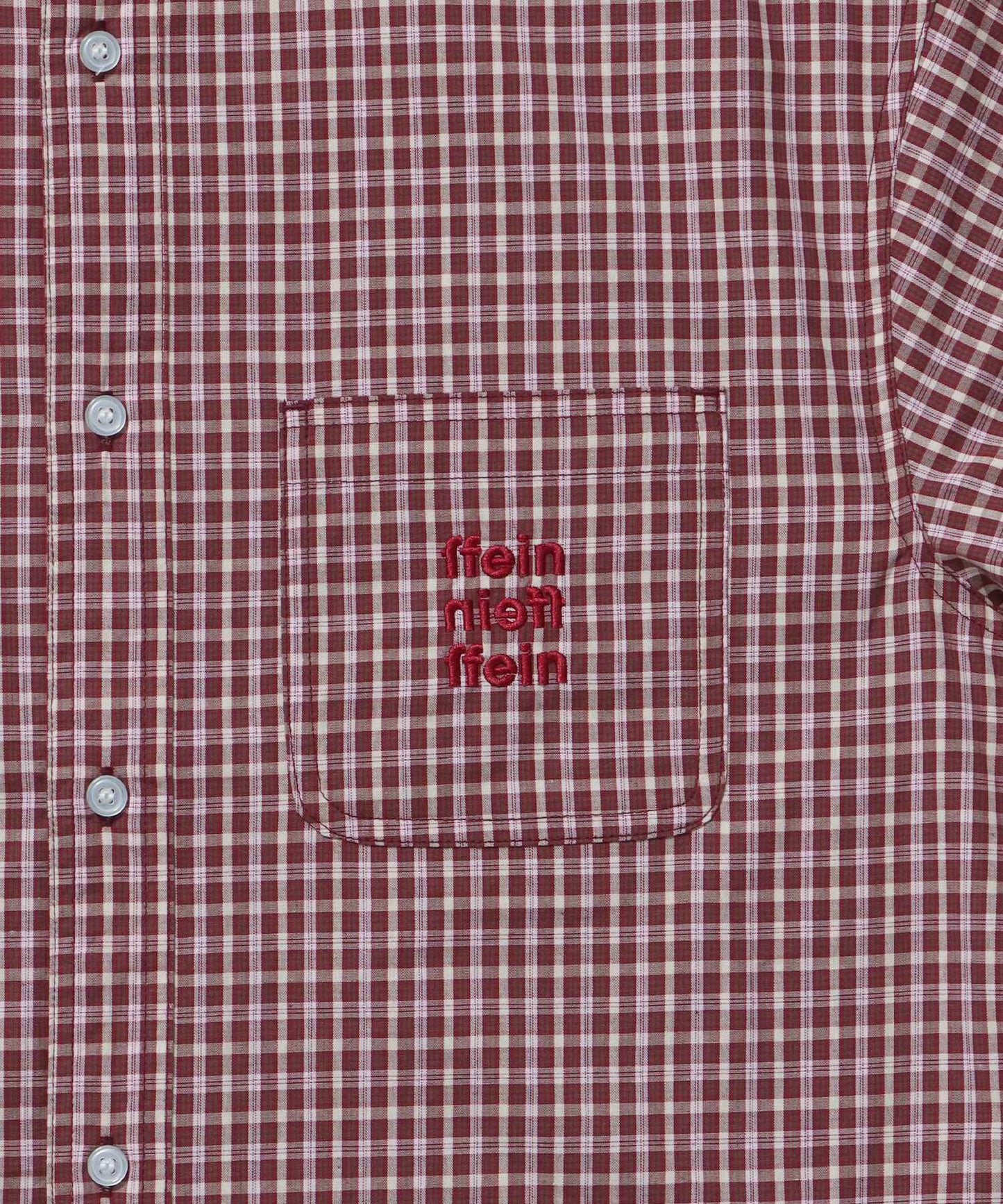 アソートワンポイントボックス長袖シャツ / シャツ レギュラーカラー 長袖 ワンポイント 刺繍 レイヤード ポケット レッド