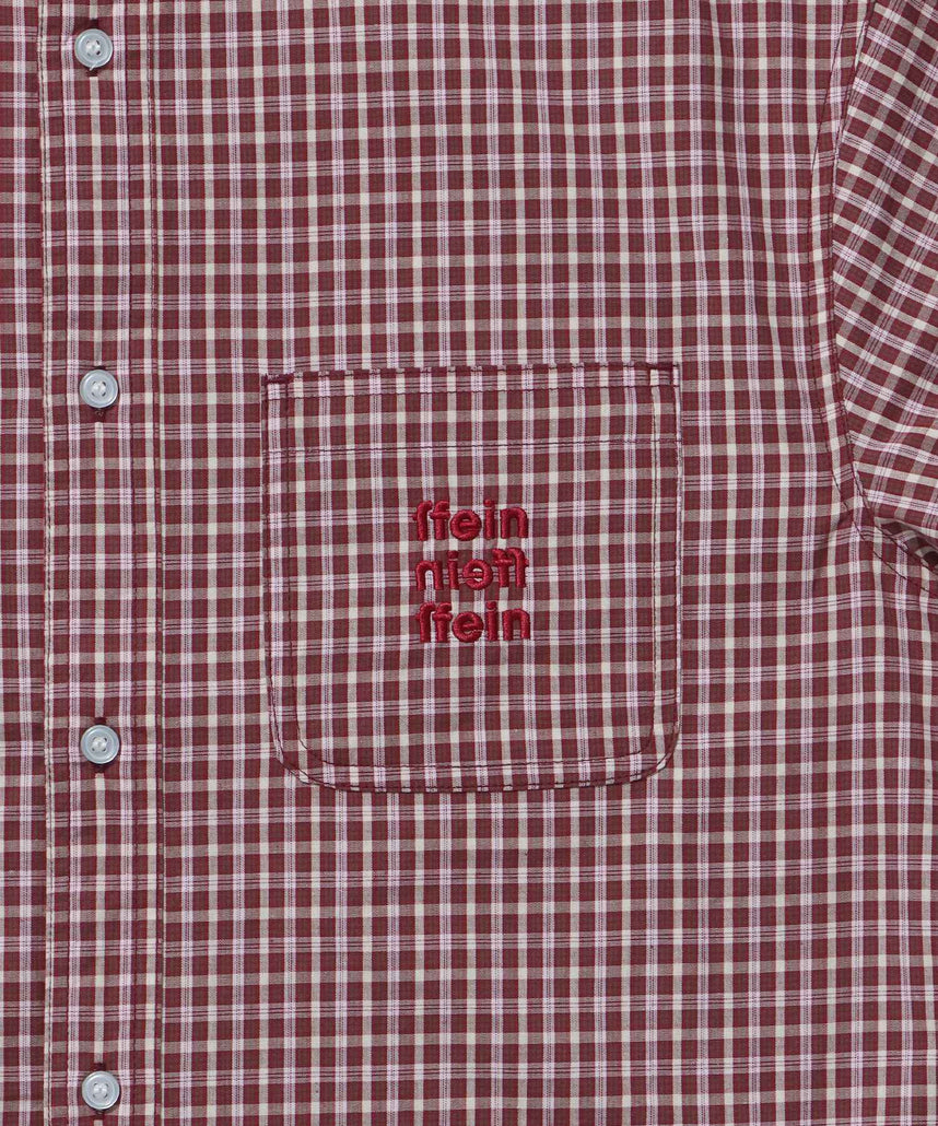 アソートワンポイントボックス長袖シャツ / シャツ レギュラーカラー 長袖 ワンポイント 刺繍 レイヤード ポケット レッド