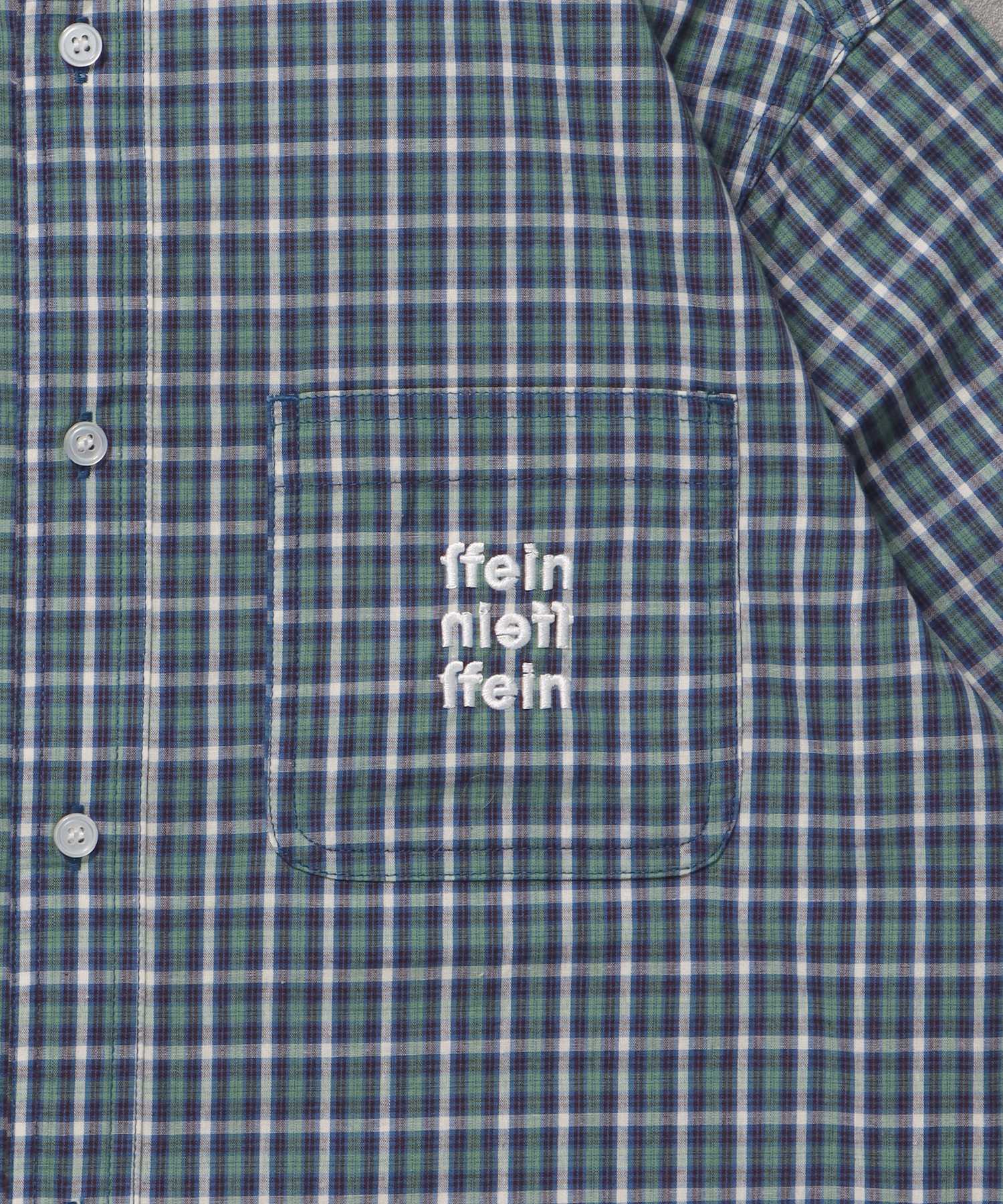 アソートワンポイントボックス長袖シャツ / シャツ レギュラーカラー 長袖 ワンポイント 刺繍 レイヤード ポケット グリーン