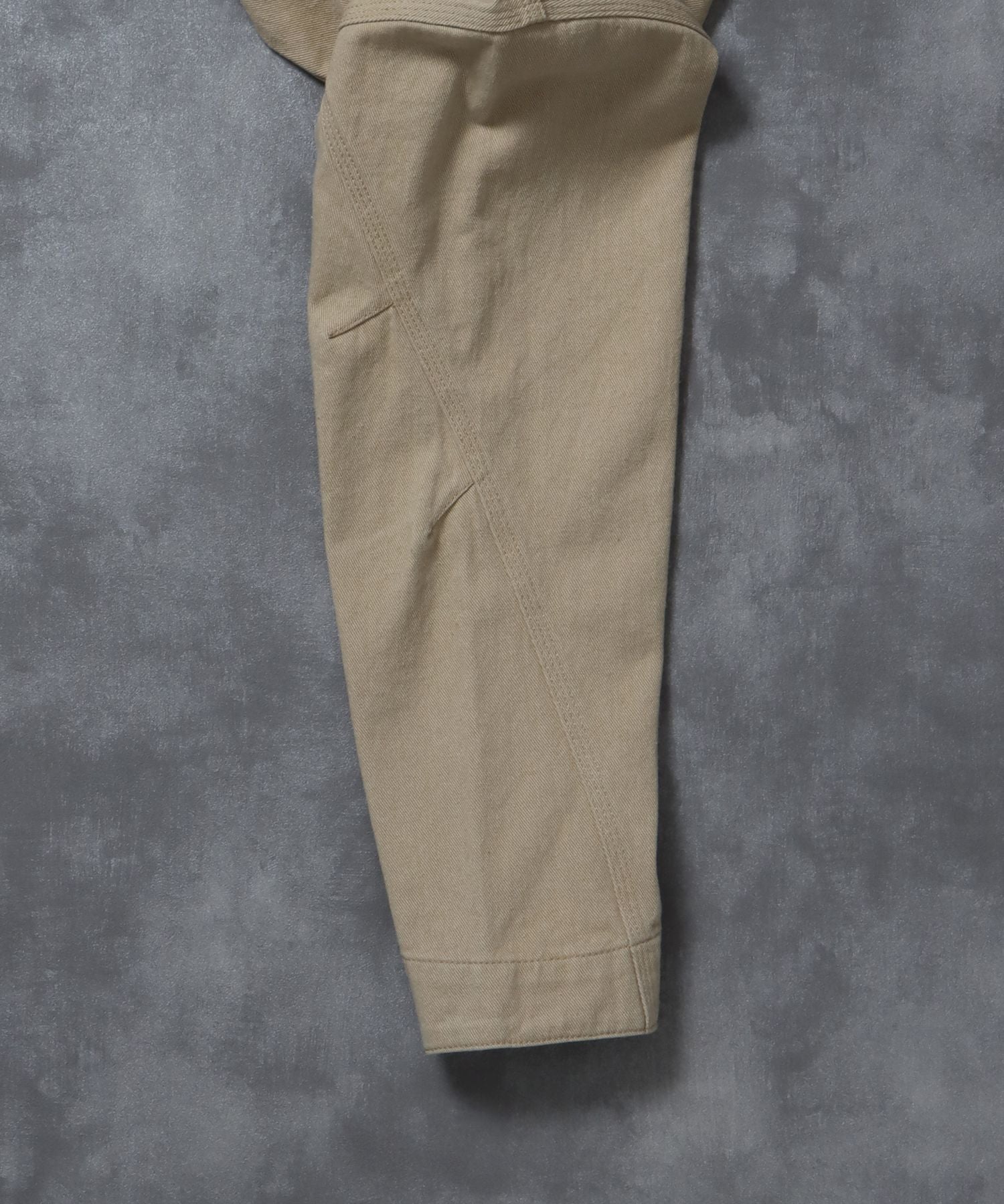 袖切り替えデニムJK / ジャケット デニム ジップ リベット ライトアウター 刺繍【セットアップ対応】 ベージュ