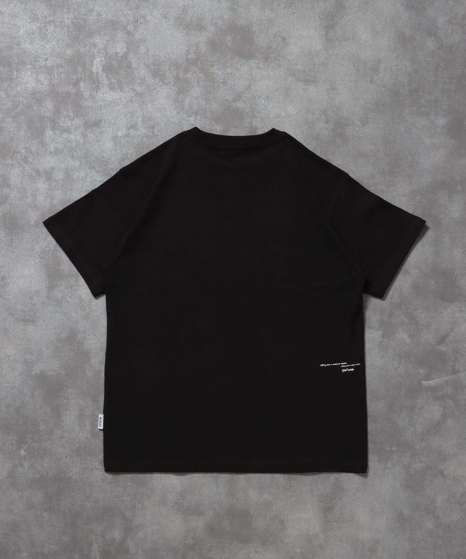 手書きメッセージショート丈Tシャツ / Tシャツ クルーネック 半袖 プリント 【短丈】 ブラック