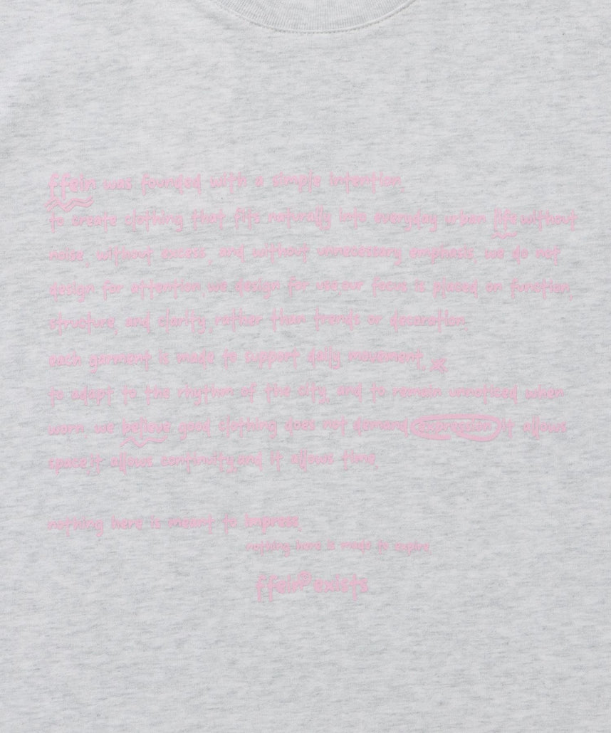 手書きメッセージショート丈Tシャツ / Tシャツ クルーネック 半袖 プリント 【短丈】 アッシュグレー
