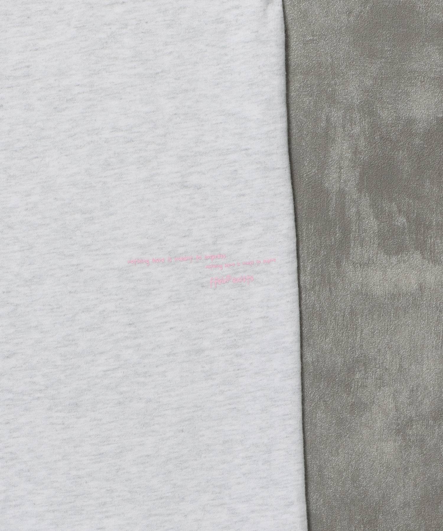 手書きメッセージショート丈Tシャツ / Tシャツ クルーネック 半袖 プリント 【短丈】 アッシュグレー
