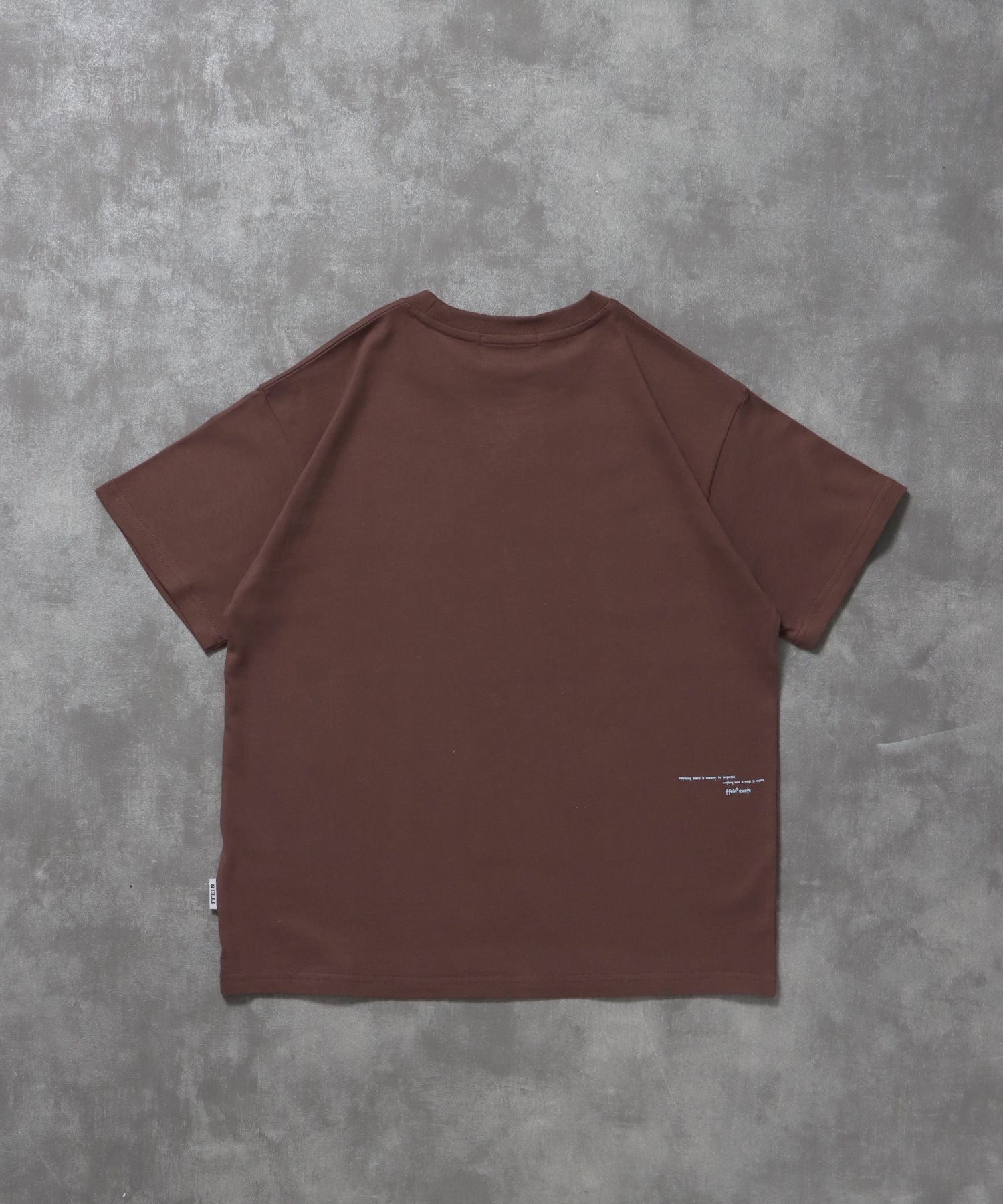 手書きメッセージショート丈Tシャツ / Tシャツ クルーネック 半袖 プリント 【短丈】 モカ