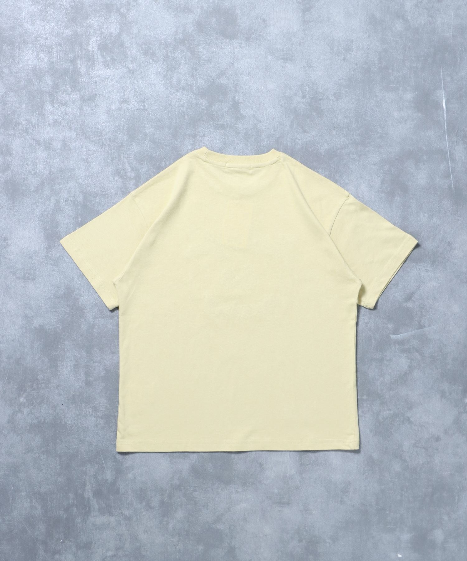 アップリケロゴショート丈Tシャツ/ Tシャツ クルーネック 半袖 プリント 刺繍 チェック 【短丈】 レモンイエロー