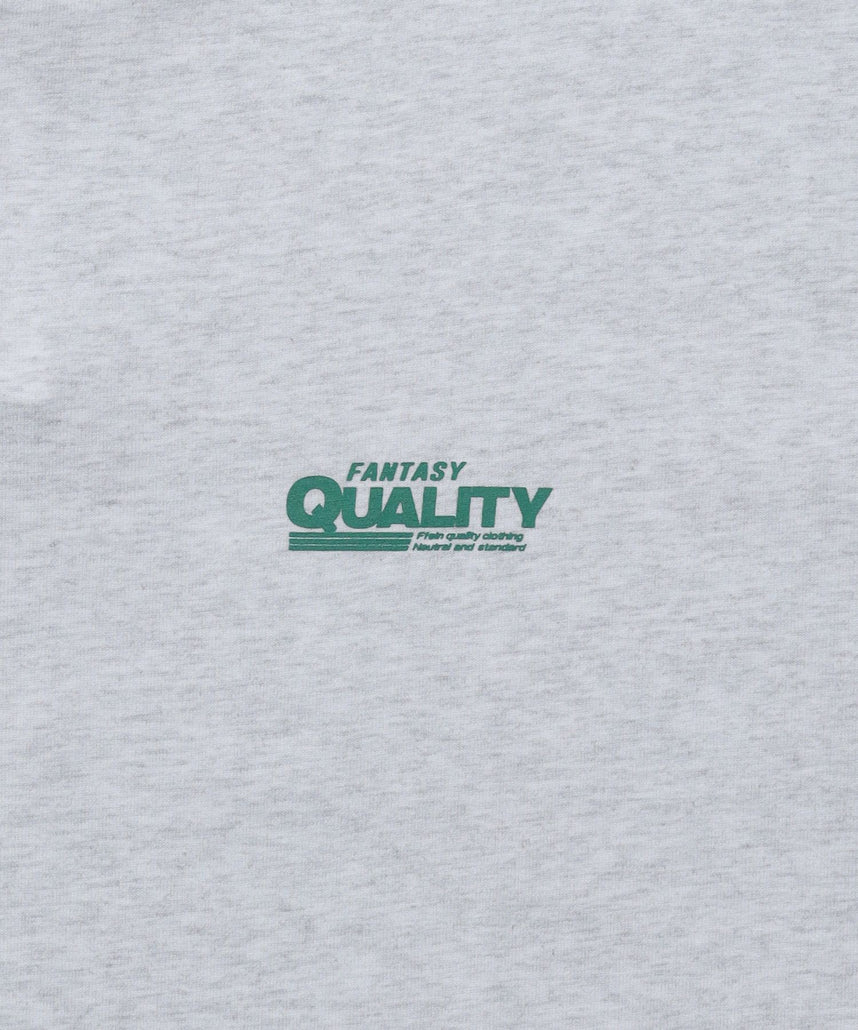 企業ロゴプリントオーバーサイズTシャツ / Tシャツ クルーネック 半袖 プリント 【短丈】 アッシュグレー