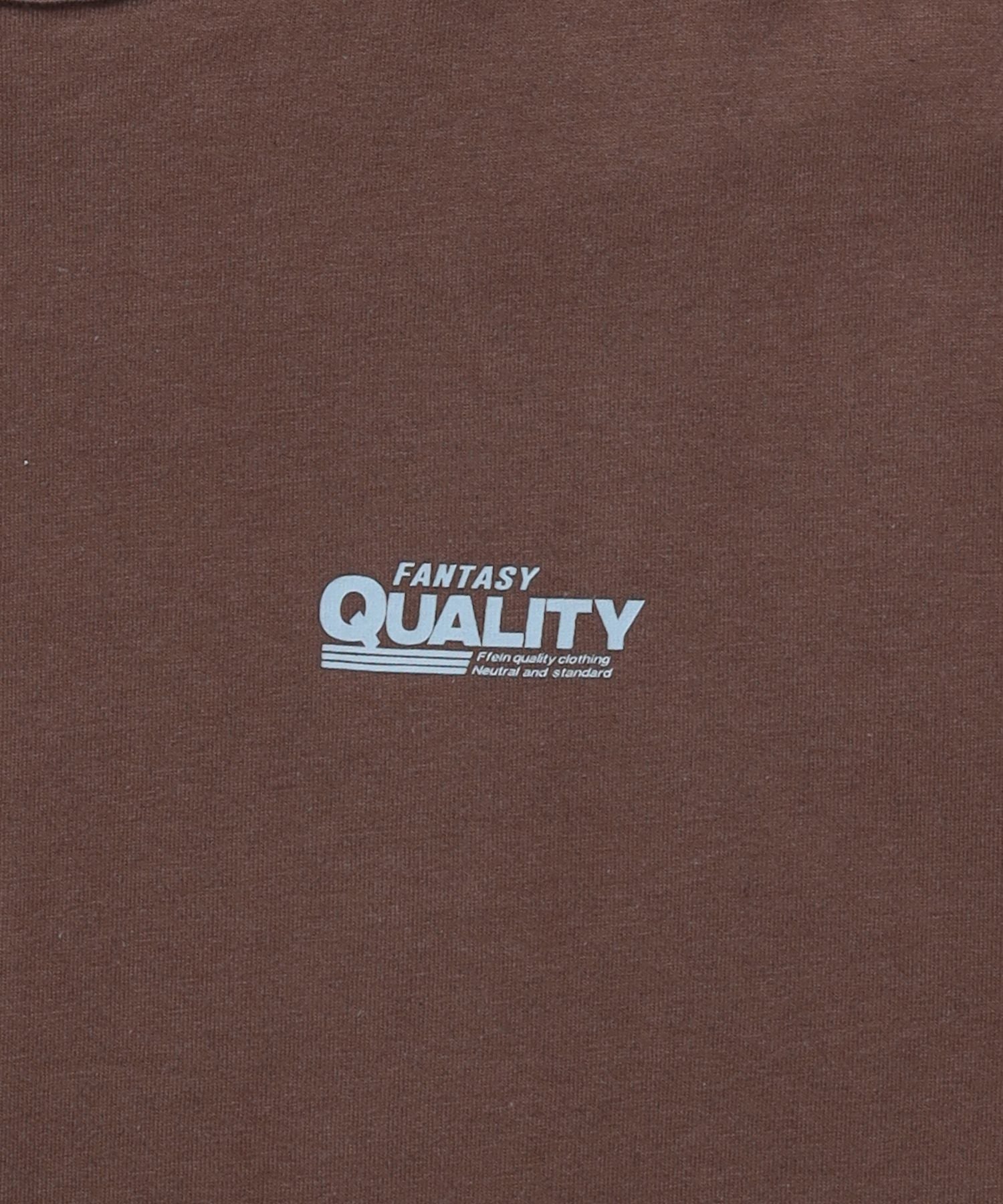 企業ロゴプリントオーバーサイズTシャツ / Tシャツ クルーネック 半袖 プリント 【短丈】 モカ