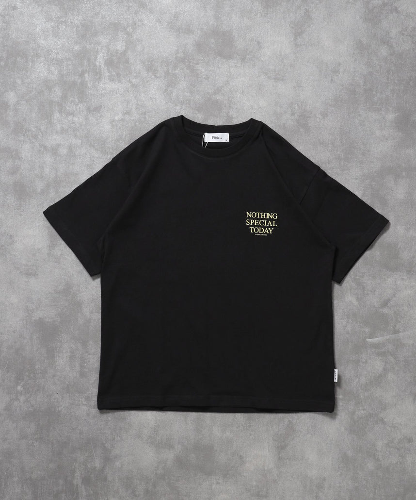 【FFEIN(フェイン)】アメリカンプリントロゴショート丈Tシャツ/ Tシャツ クルーネック 半袖 プリント 【短丈】 ブラック