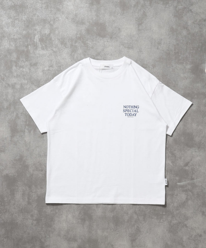 【FFEIN(フェイン)】アメリカンプリントロゴショート丈Tシャツ/ Tシャツ クルーネック 半袖 プリント 【短丈】 ホワイト