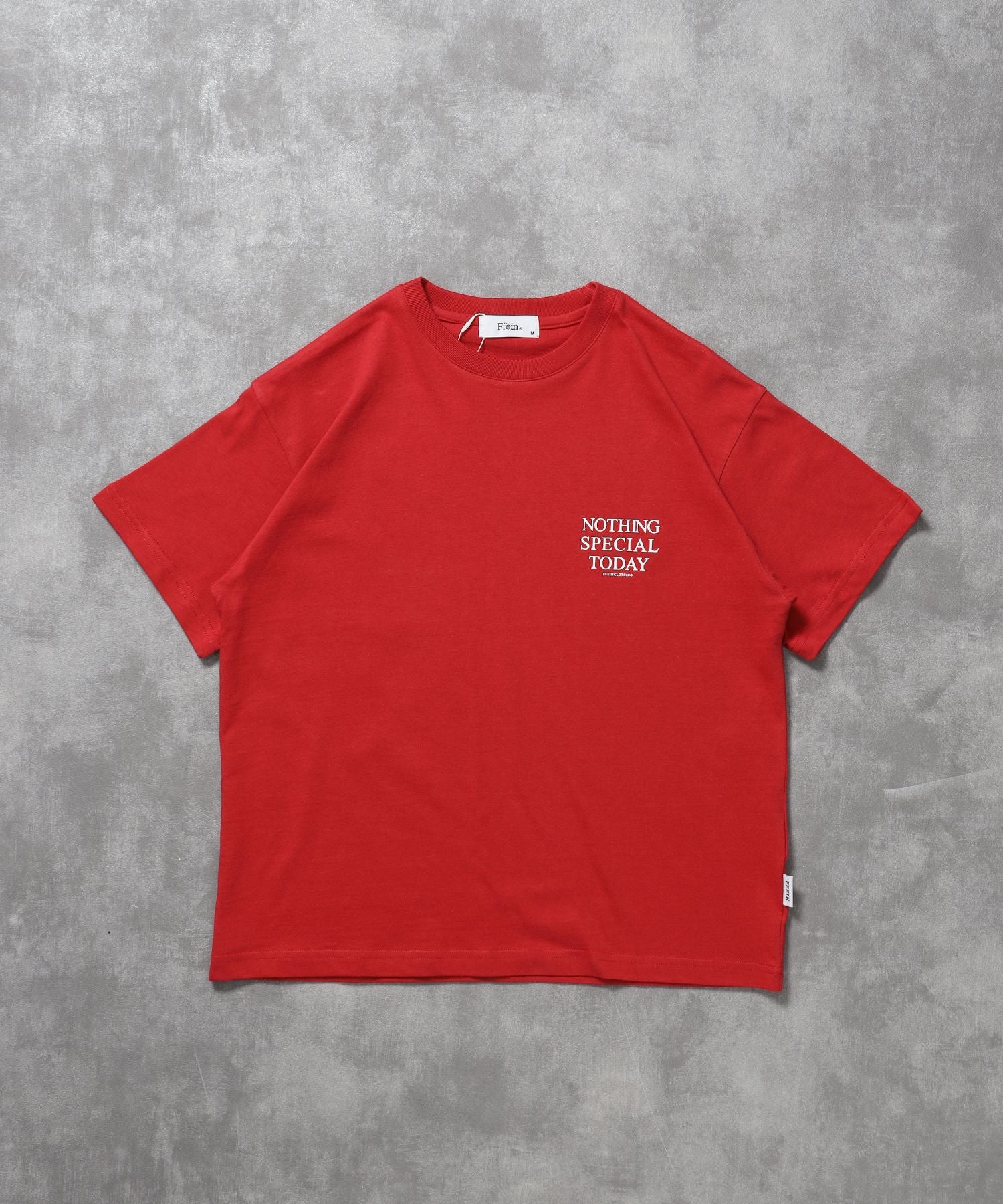 【FFEIN(フェイン)】アメリカンプリントロゴショート丈Tシャツ/ Tシャツ クルーネック 半袖 プリント 【短丈】 レッド