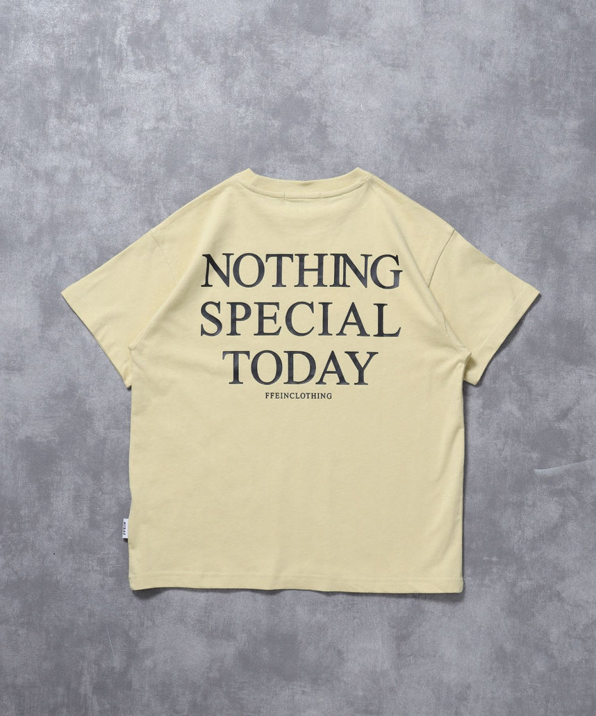 【FFEIN(フェイン)】アメリカンプリントロゴショート丈Tシャツ/ Tシャツ クルーネック 半袖 プリント 【短丈】 レモンイエロー