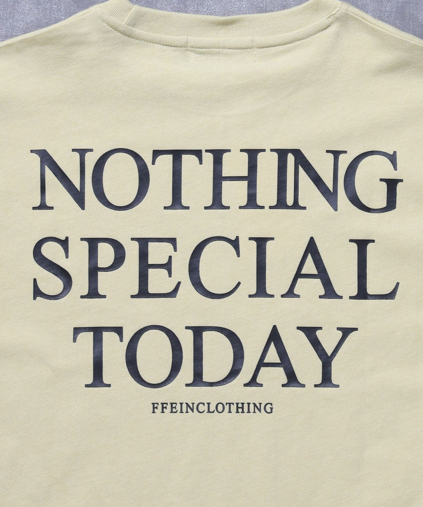 アメリカンプリントロゴショート丈Tシャツ/ Tシャツ クルーネック 半袖 プリント 【短丈】 レモンイエロー