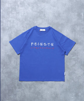 手書き刺繍ロゴショート丈Tシャツ/ Tシャツ クルーネック 半袖 刺繍 【短丈】 ロイヤルブルー