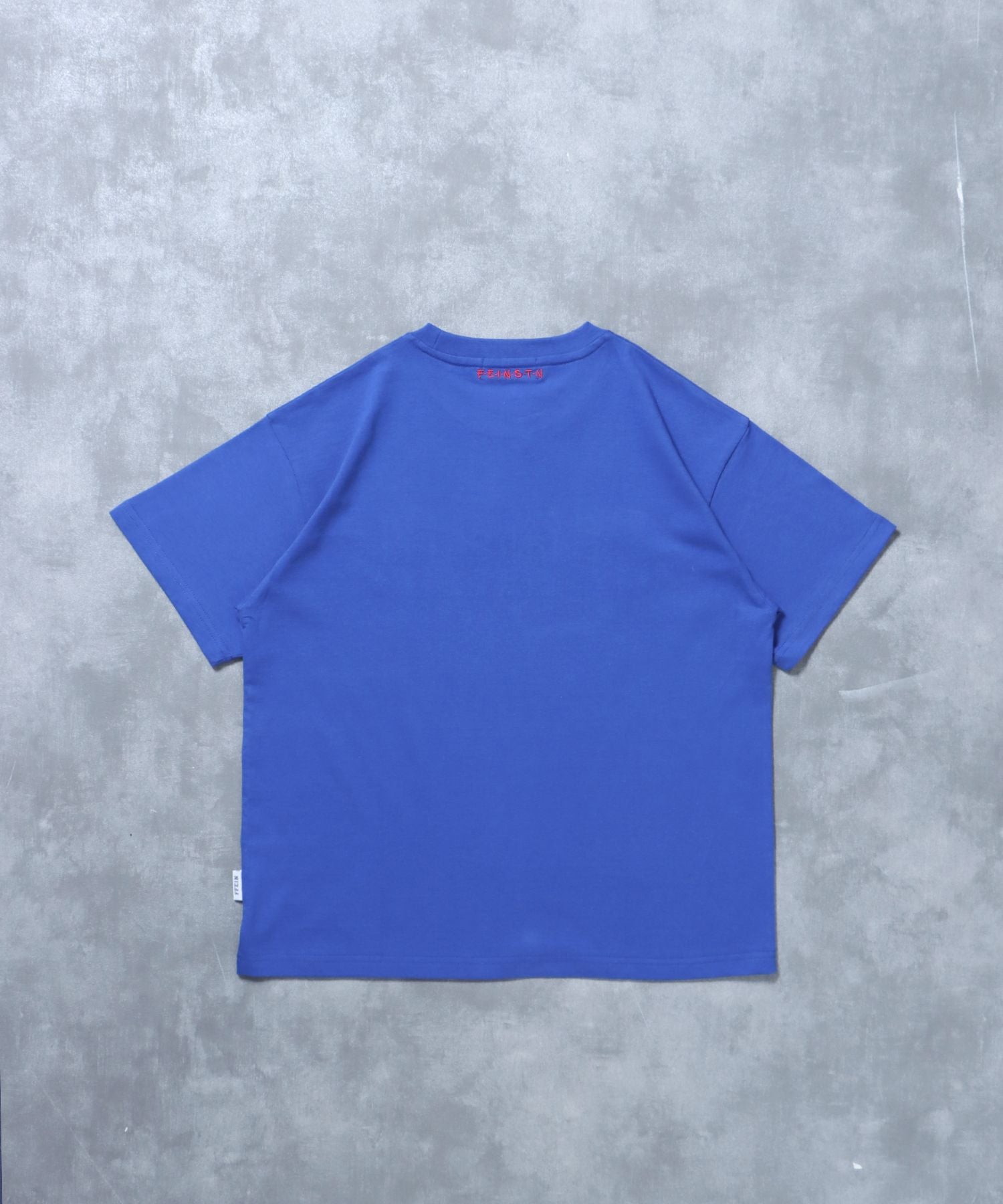 手書き刺繍ロゴショート丈Tシャツ/ Tシャツ クルーネック 半袖 刺繍 【短丈】 ロイヤルブルー