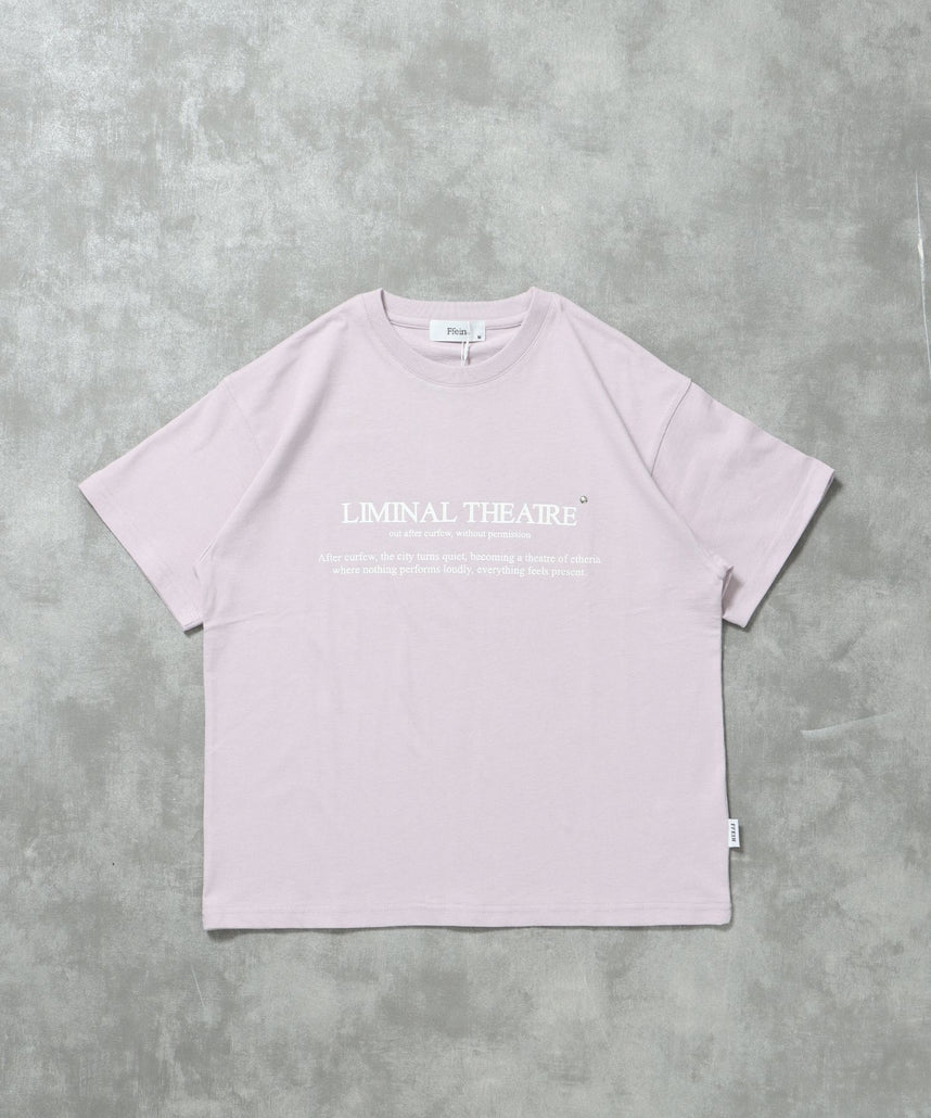 【FFEIN(フェイン)】シンプルプリントロゴショート丈Tシャツ/ Tシャツ クルーネック 半袖 プリント スタッズ ワンポイント【短丈】 ピンク