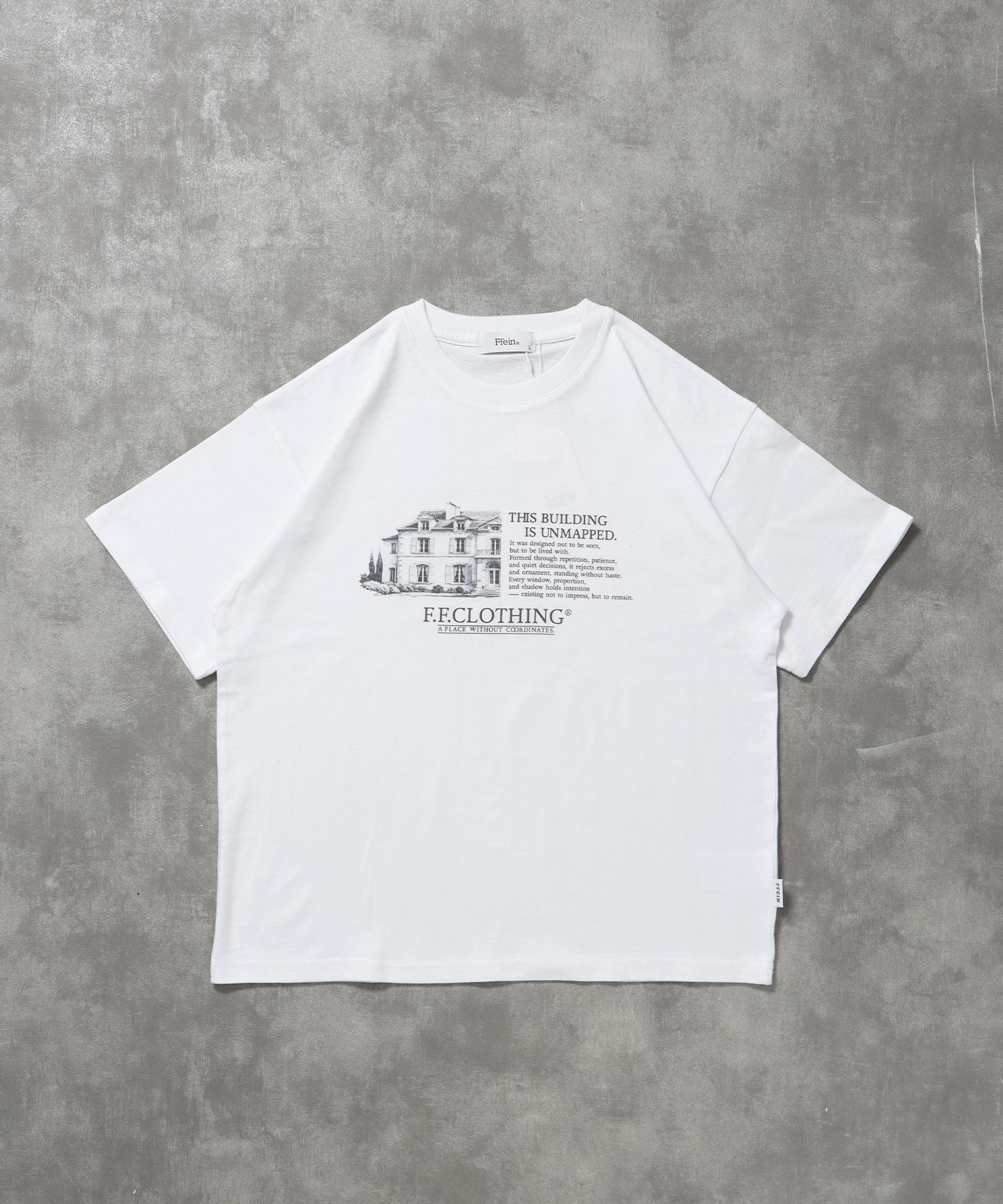【FFEIN(フェイン)】メッセージロゴショート丈Tシャツ / Tシャツ クルーネック 半袖 刺繍 花柄 【短丈】 ホワイト