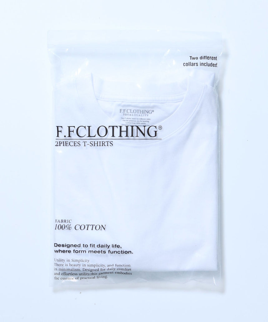 【FFEIN(フェイン)】ヴィンテージパックTシャツ/ パックT 2枚 綿100% Tシャツ クルーネック 半袖 無地 シンプル ホワイト