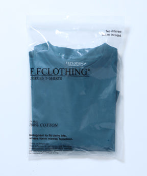ヴィンテージパックTシャツ/ パックT 2枚 綿100% Tシャツ クルーネック 半袖 無地 シンプル ダークグリーン