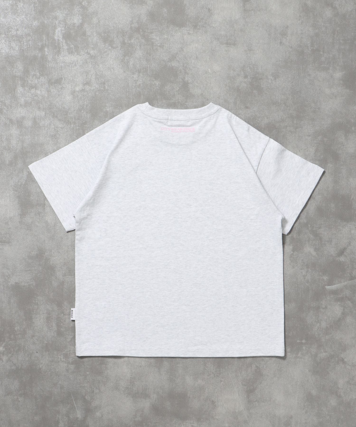 ユニバーサルロゴショート丈Tシャツ/ Tシャツ クルーネック 半袖 プリント 刺繍 チェック 【短丈】 アッシュグレー