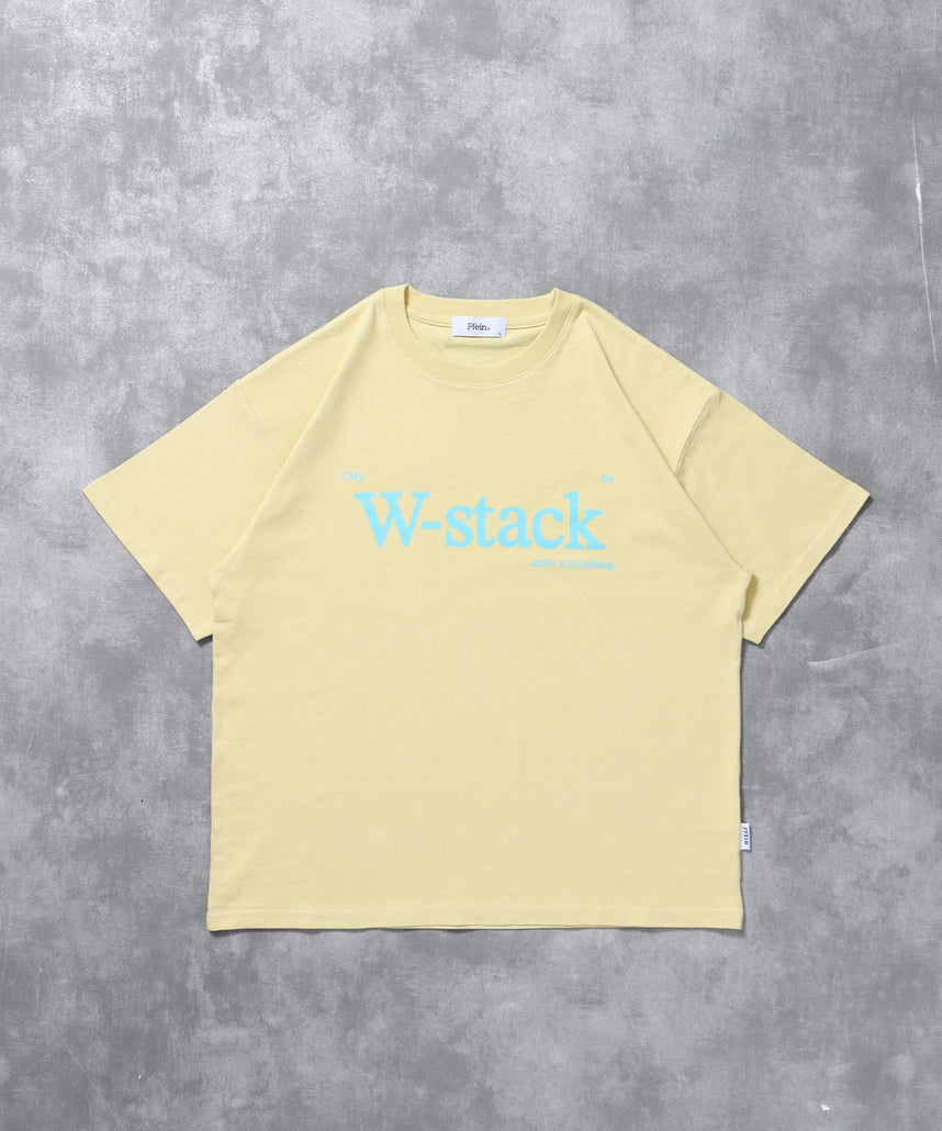 【FFEIN(フェイン)】ユニバーサルロゴショート丈Tシャツ/ Tシャツ クルーネック 半袖 プリント 刺繍 チェック 【短丈】 レモンイエロー