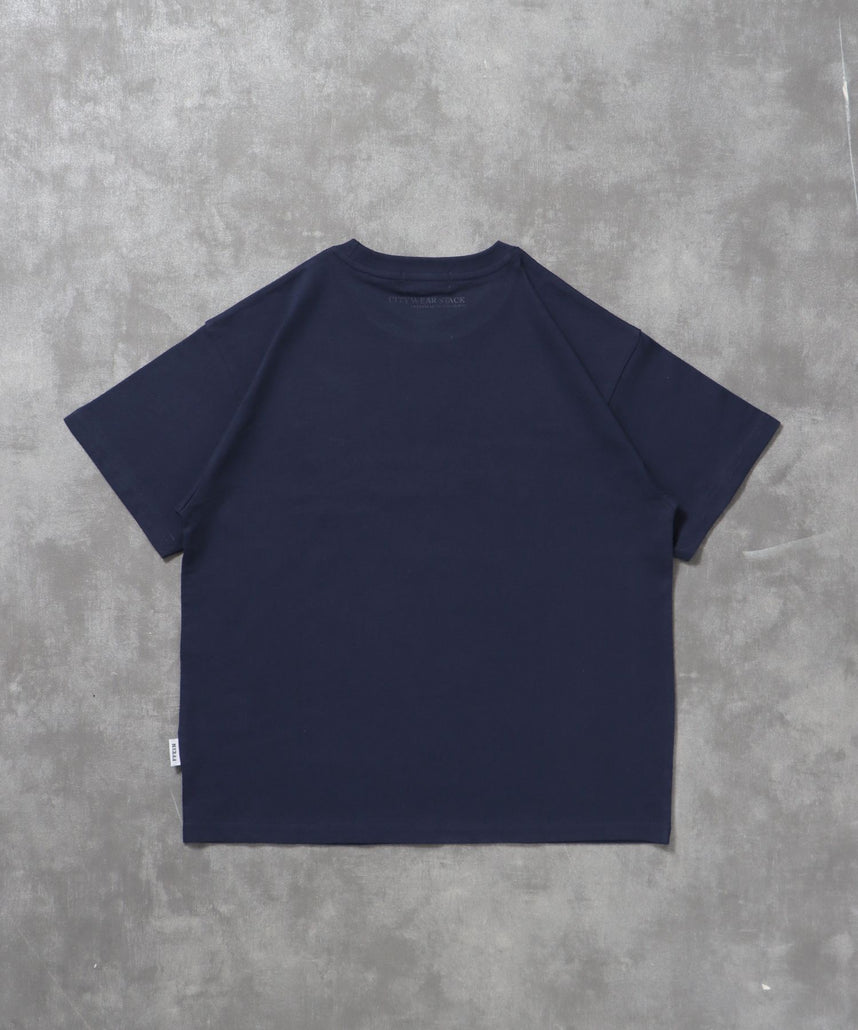 ユニバーサルロゴショート丈Tシャツ/ Tシャツ クルーネック 半袖 プリント 刺繍 チェック 【短丈】 柄81