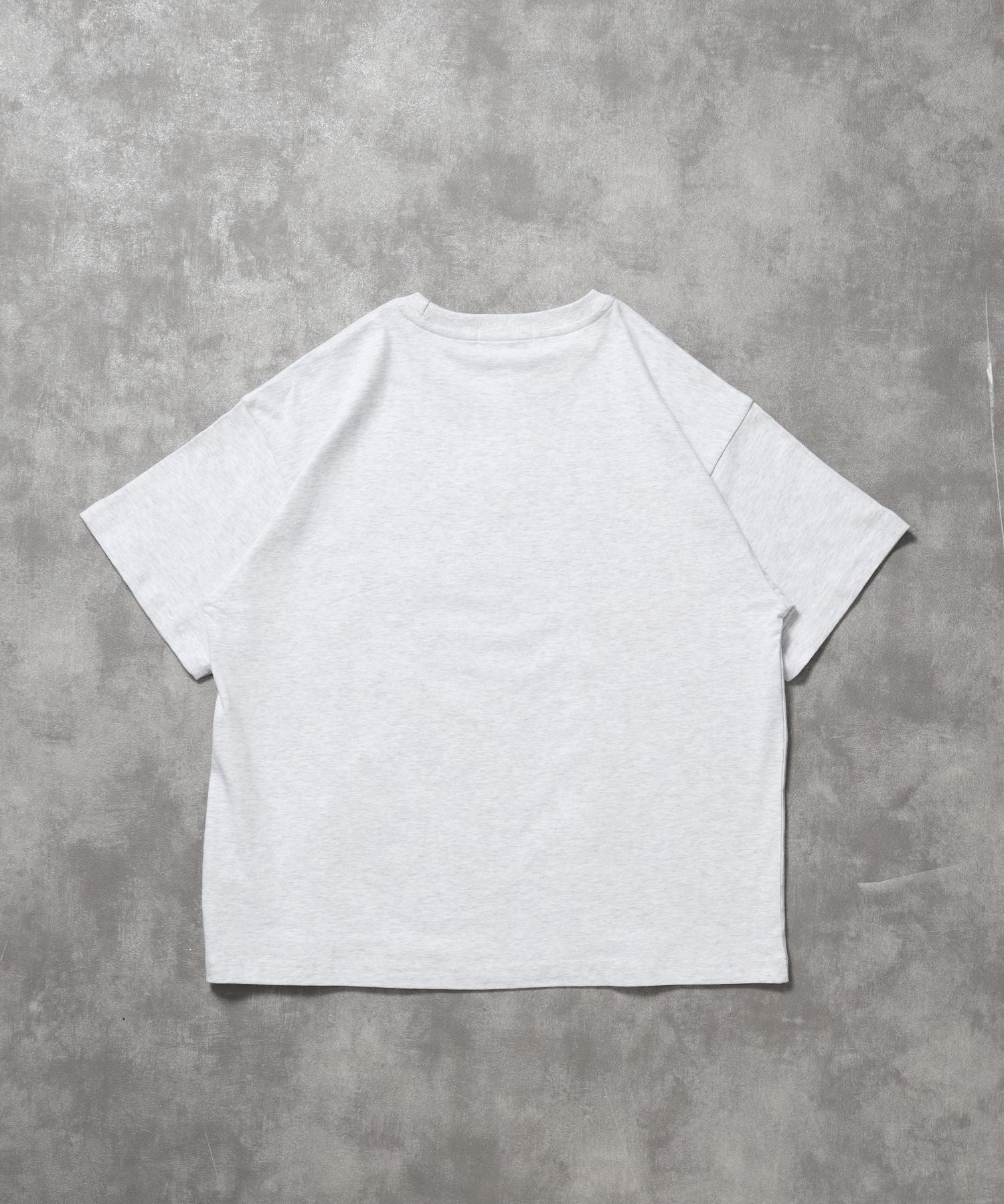 ぼかしロゴショート丈Tシャツ / Tシャツ クルーネック 半袖 刺繍 プリント 【短丈】 アッシュグレー