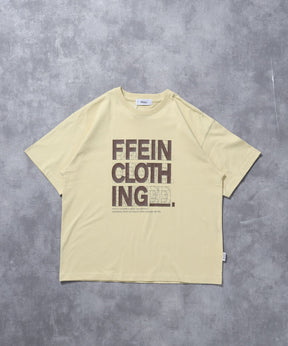 線画グラフィックロゴショート丈Tシャツ / Tシャツ クルーネック 半袖 プリント 【短丈】 レモンイエロー