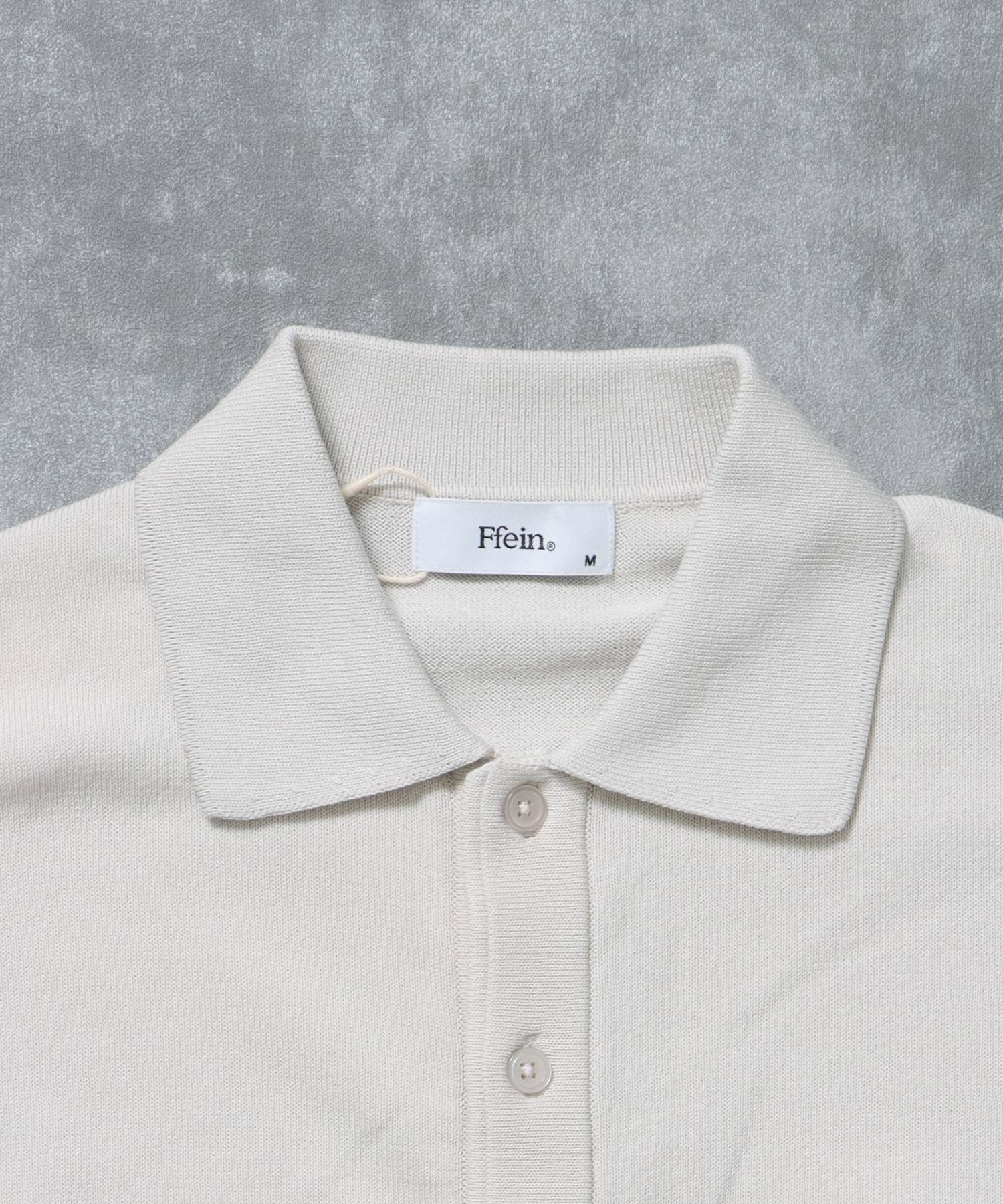 襟付きダブルリブニットカーディガン / ニット カーディガン ダブルリブ ボタン ピス ポケット ライトグレー