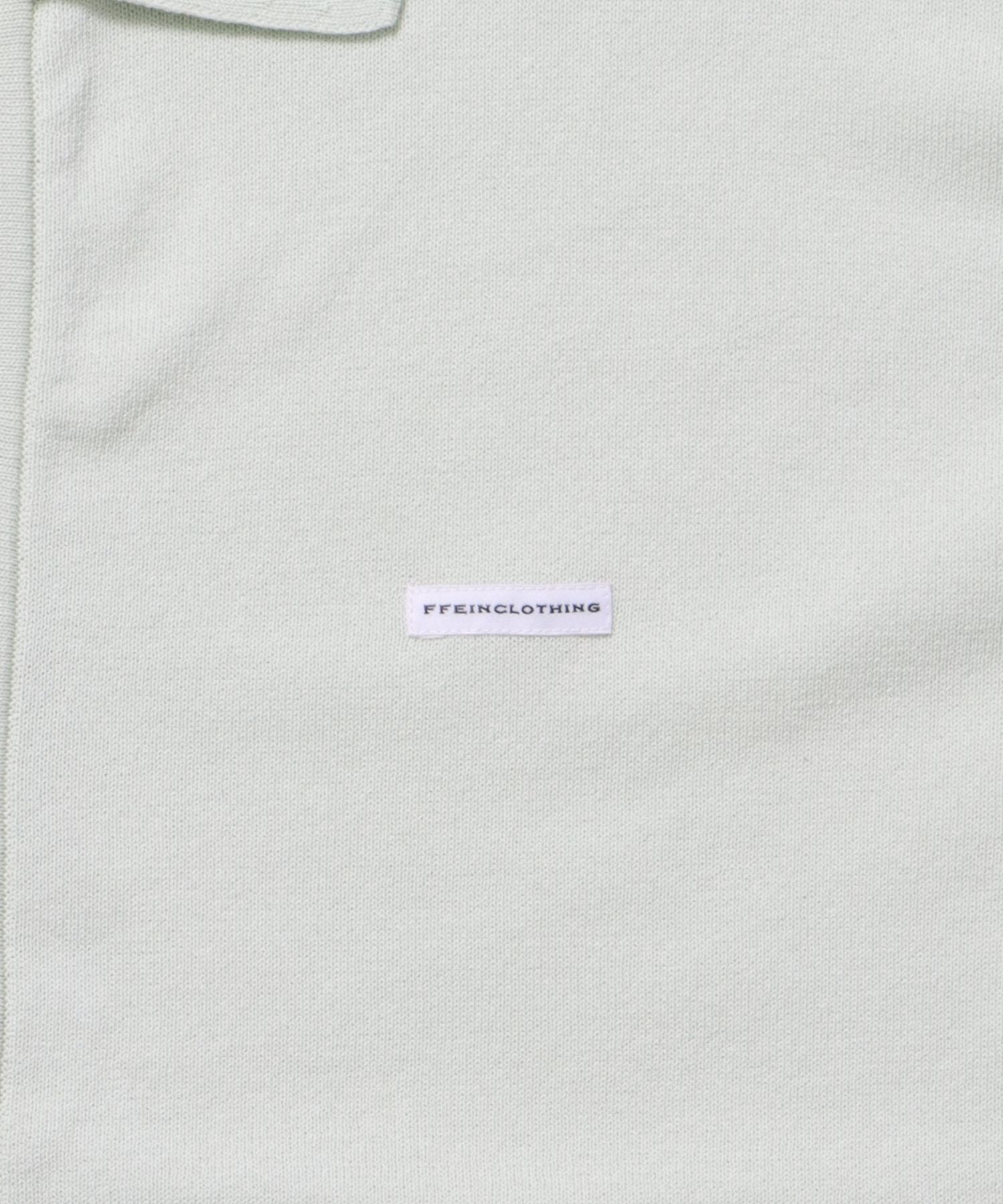 襟付きダブルリブニットカーディガン / ニット カーディガン ダブルリブ ボタン ピス ポケット ミント