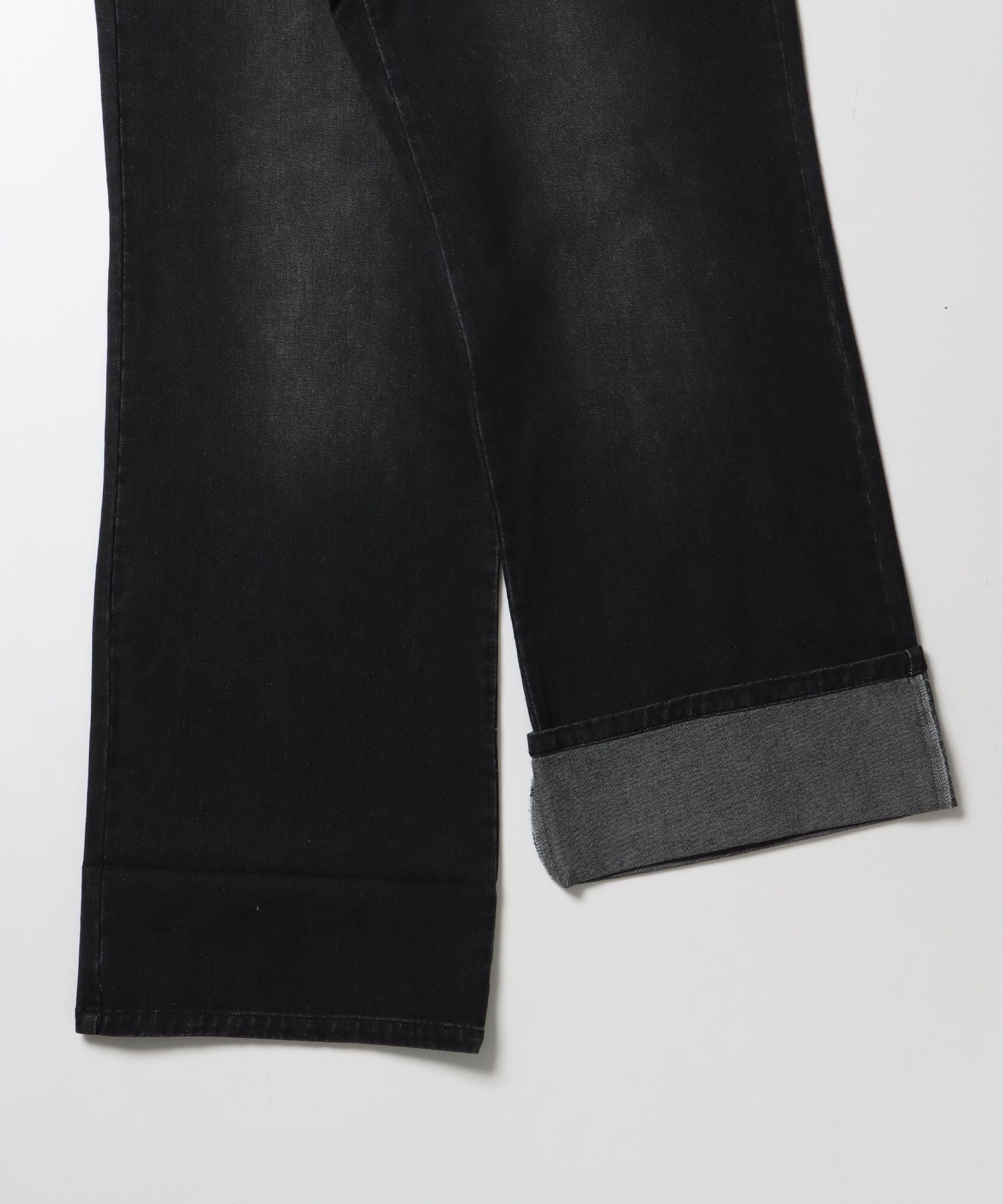 ※WEB限定 / ロールアップスタッズデニム / sqnz star roll-up denim ブラック